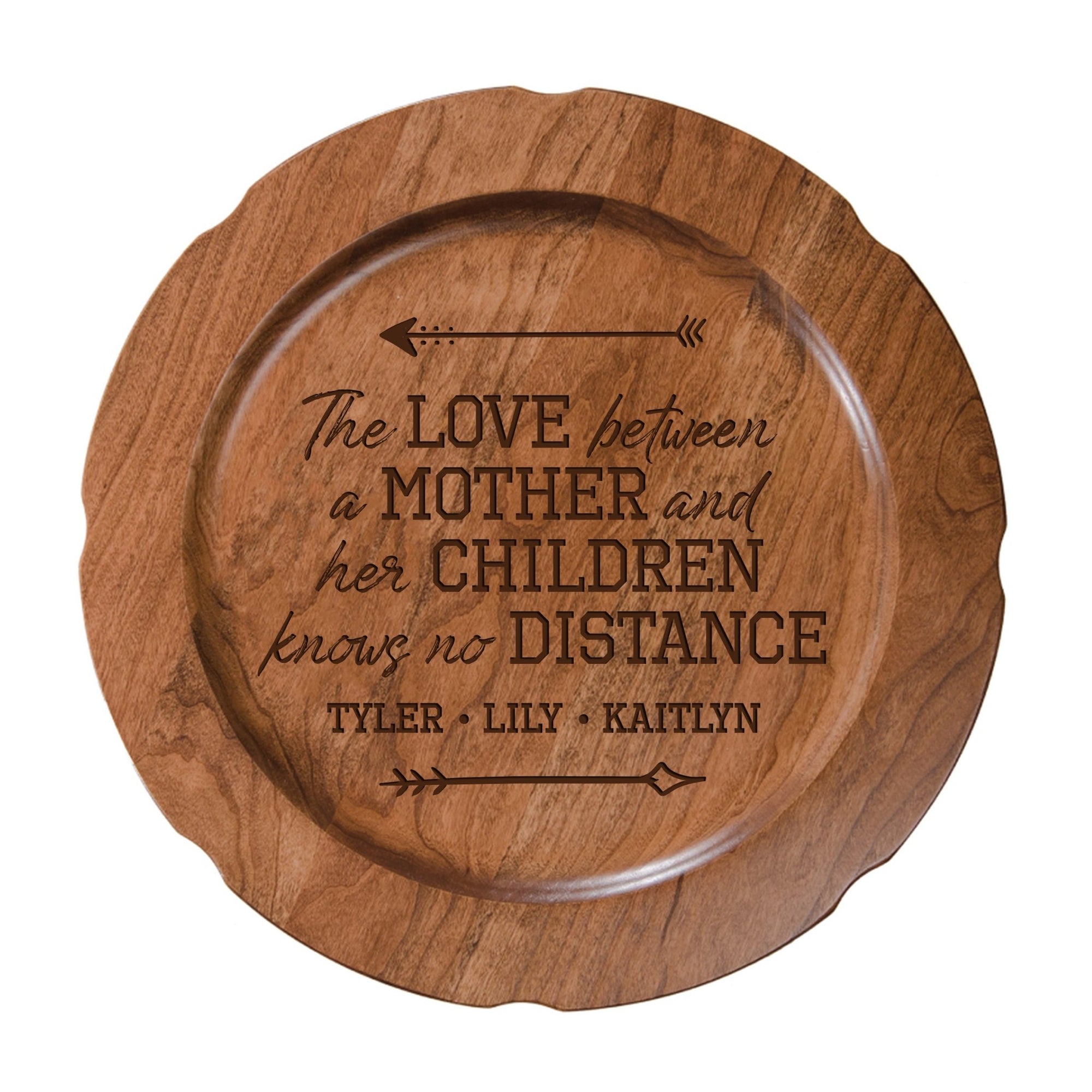 Personalized Mother's Day Cherry Wooden Plates - The Love - LifeSong Milestones