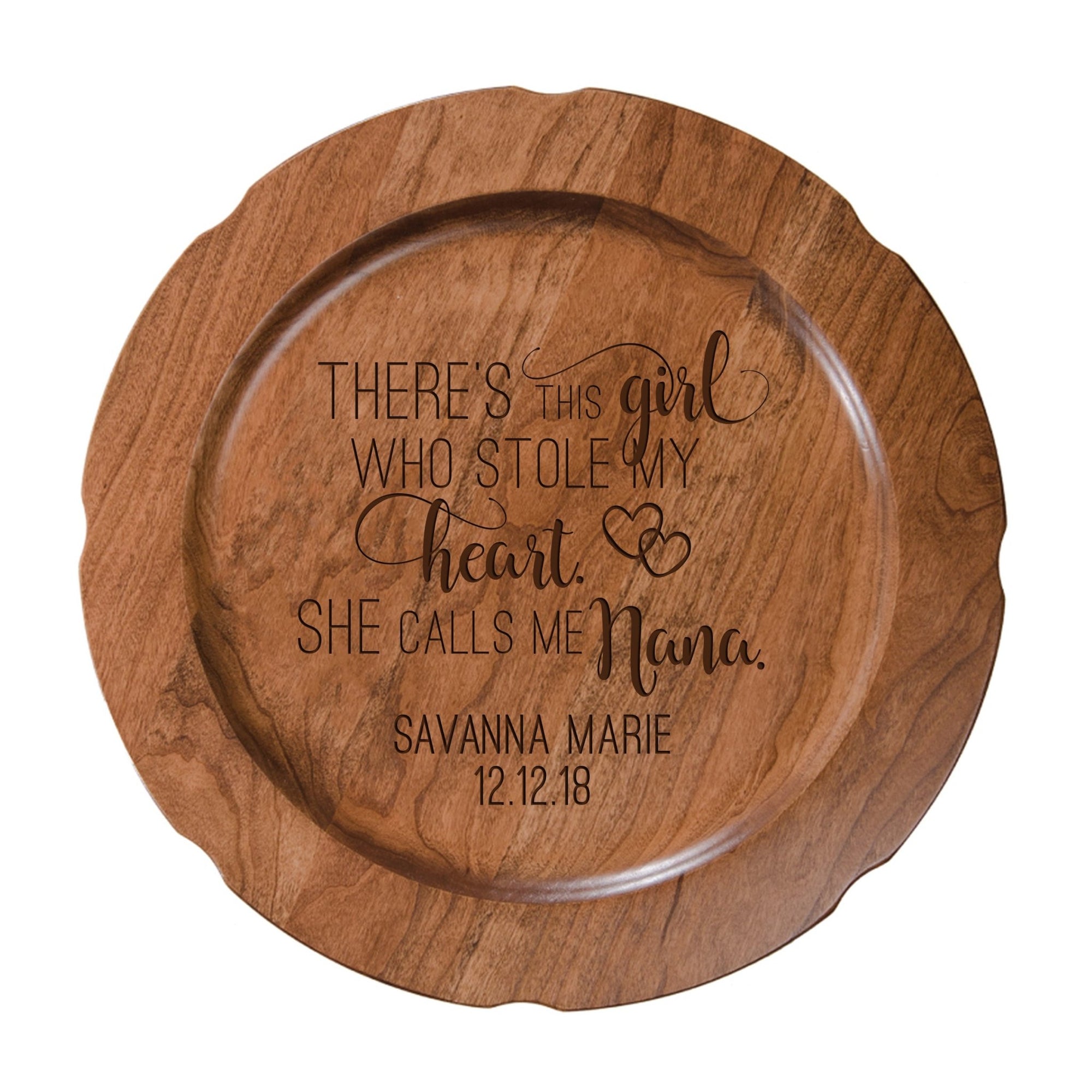Personalized Mother's Day Cherry Wooden Plates - There's This Girl - LifeSong Milestones