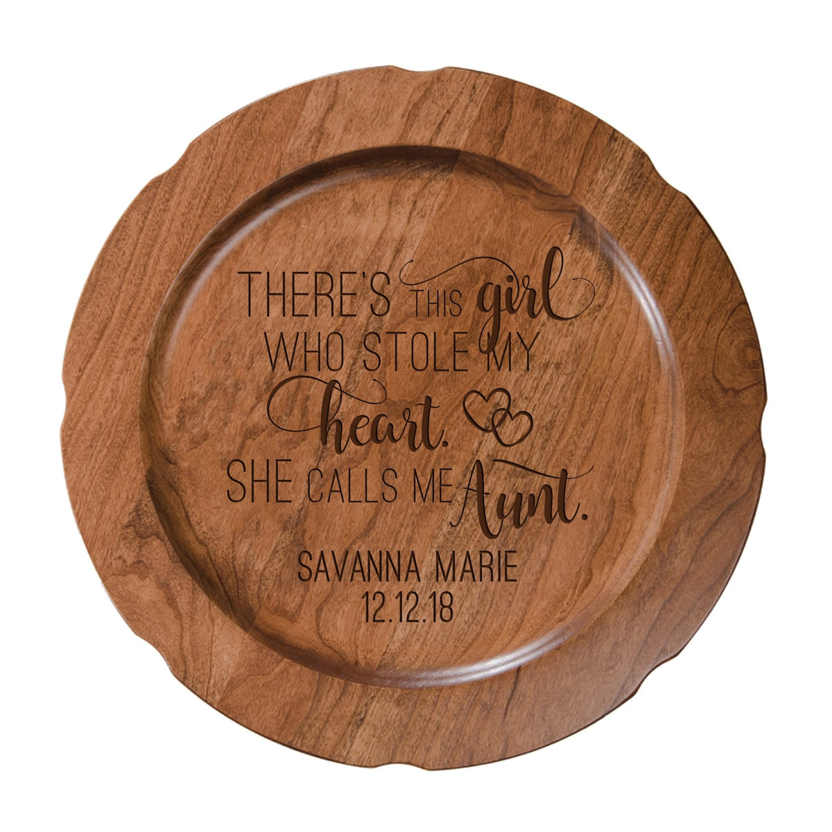 Personalized Mother&#39;s Day Cherry Wooden Plates - There&#39;s This Girl - LifeSong Milestones