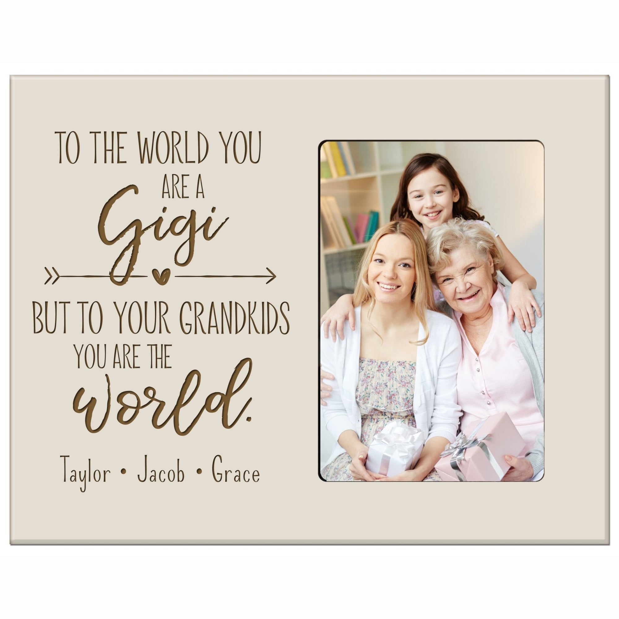 Personalized Mother’s Day Frame 4” x 6” Photo to The World Gigi - LifeSong Milestones