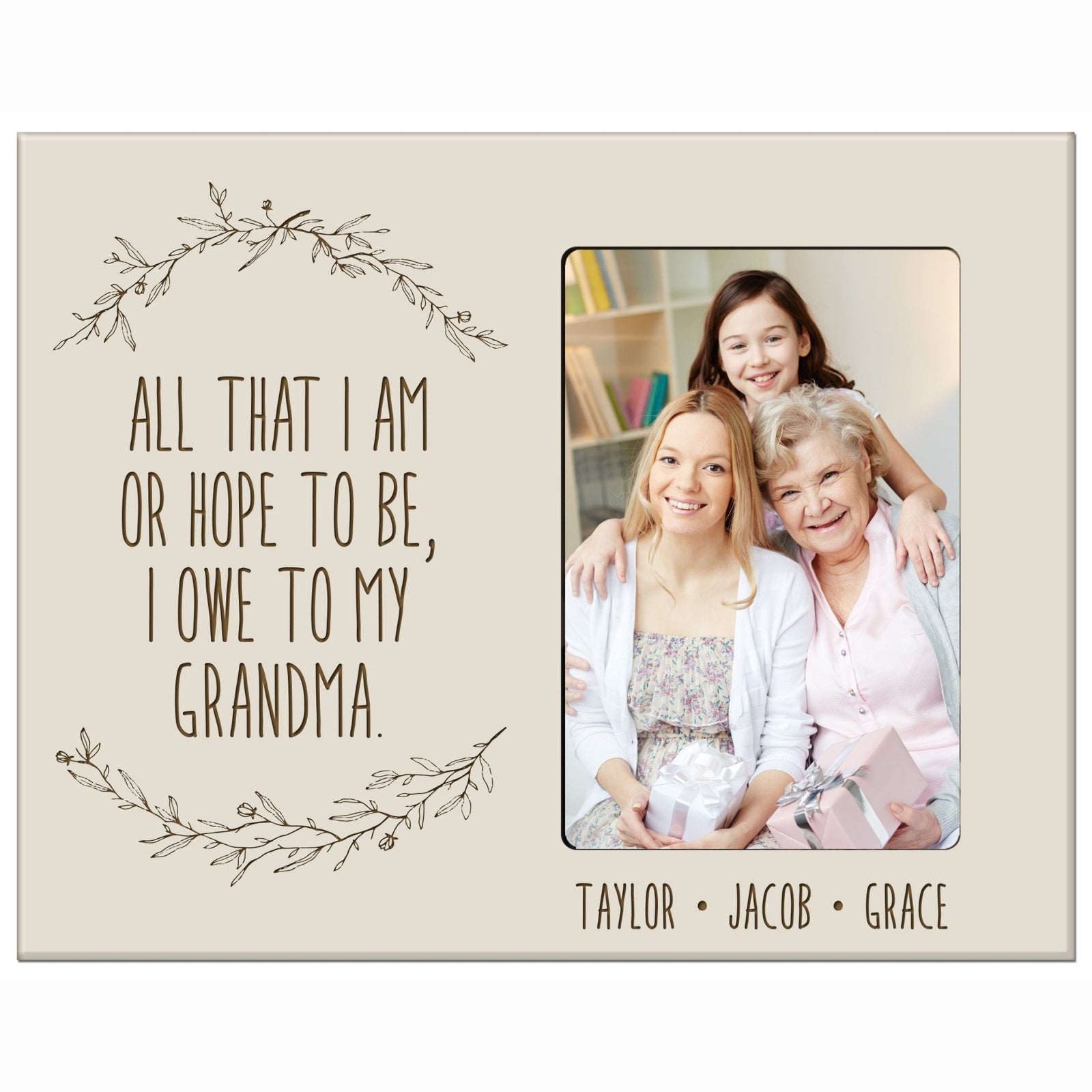 Personalized Mother’s Day Frame Holds 4” x 6” Photo All That I Mother - LifeSong Milestones