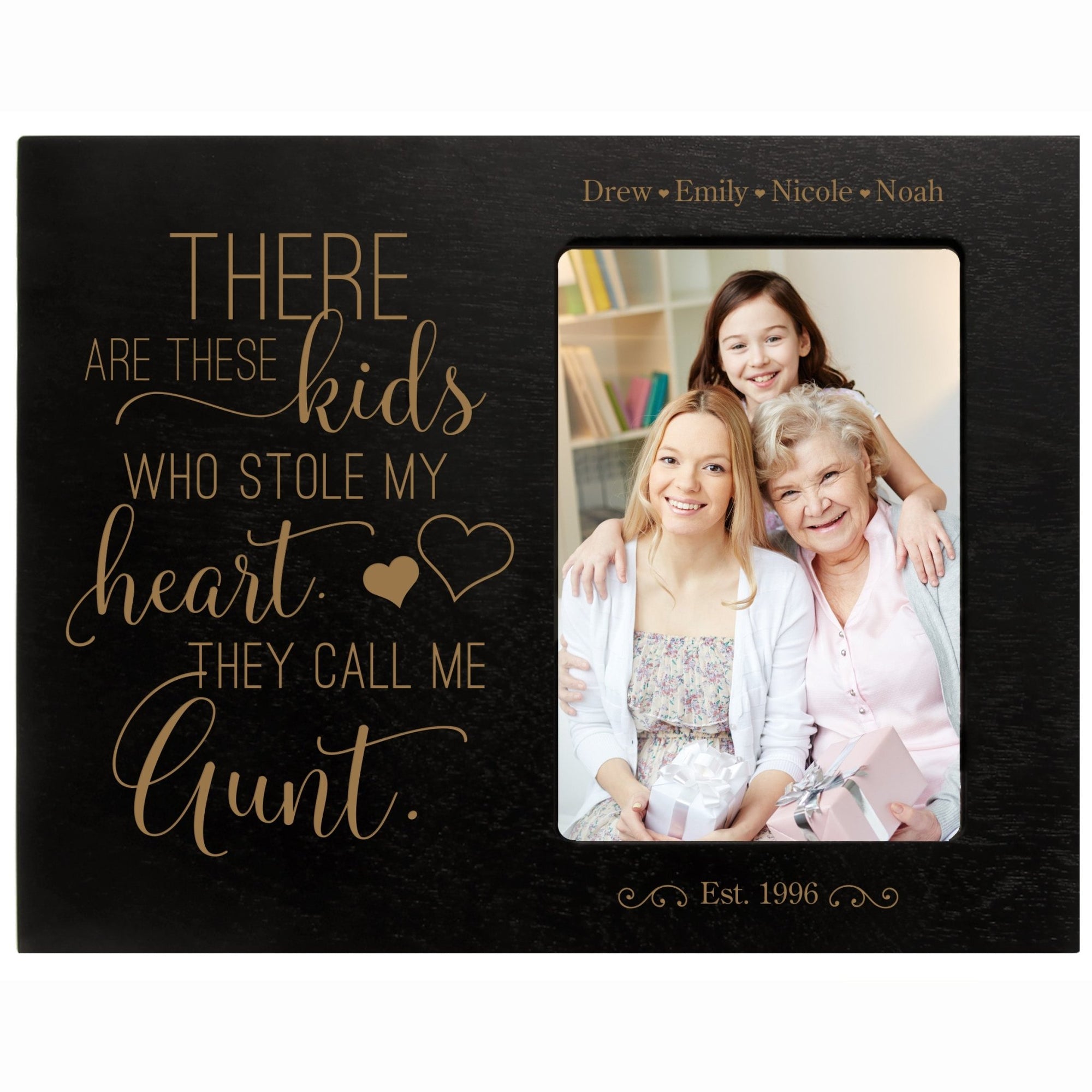 Personalized Mother’s Day Frame Holds 4” x 6” Photo These Kids Aunt - LifeSong Milestones