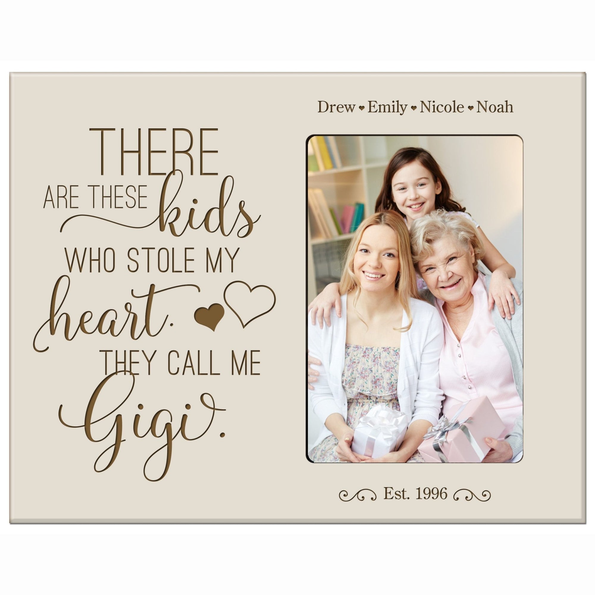 Personalized Mother’s Day Frame Holds 4” x 6” Photo These Kids Gigi - LifeSong Milestones