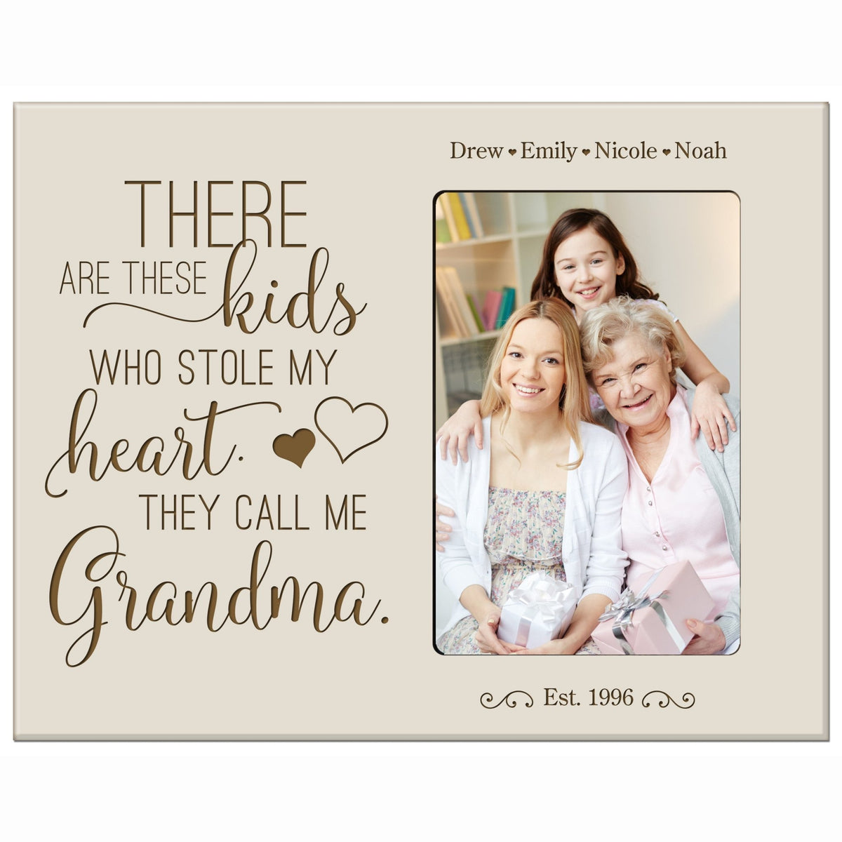 Personalized Mother’s Day Frame Holds 4” x 6” Photo These Kids Grandma - LifeSong Milestones
