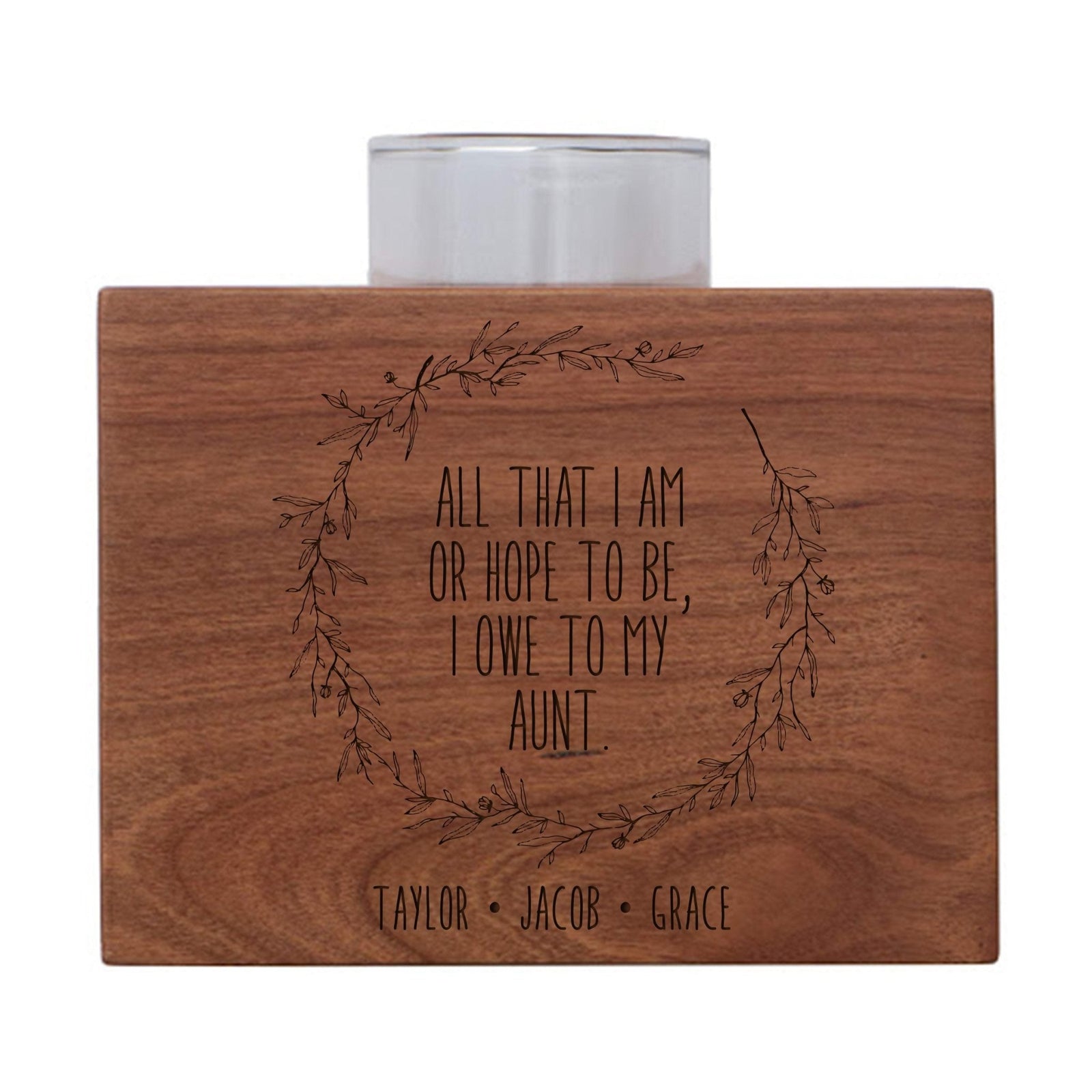 Personalized Mother’s Day Gift All That I Am - Block Candle Holders - LifeSong Milestones