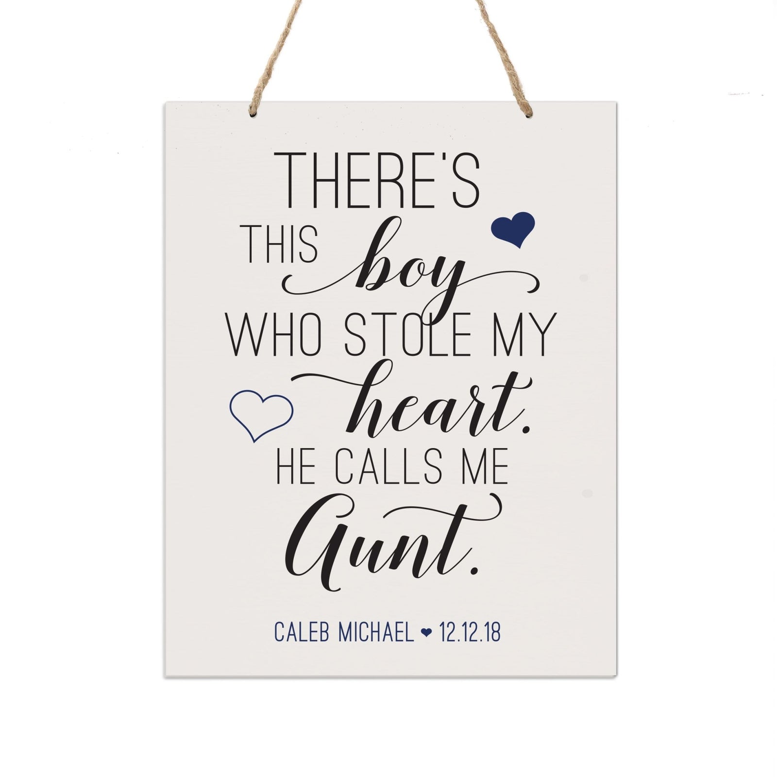 Personalized Mother’s Day Gift There’s This Boy - 12x15 Rope Signs - LifeSong Milestones