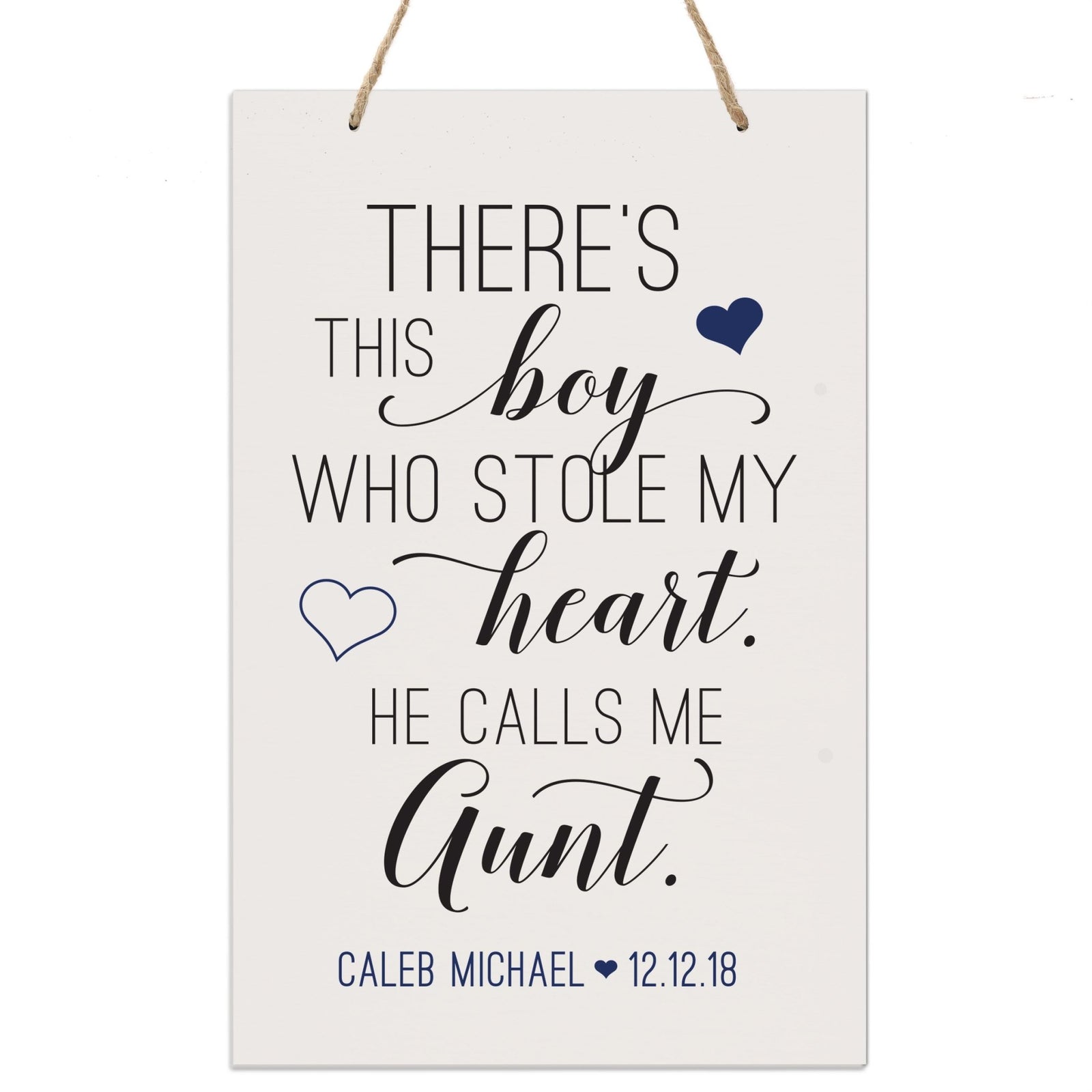 Personalized Mother’s Day Gift There’s This Boy - 8x12 Rope Sign - LifeSong Milestones