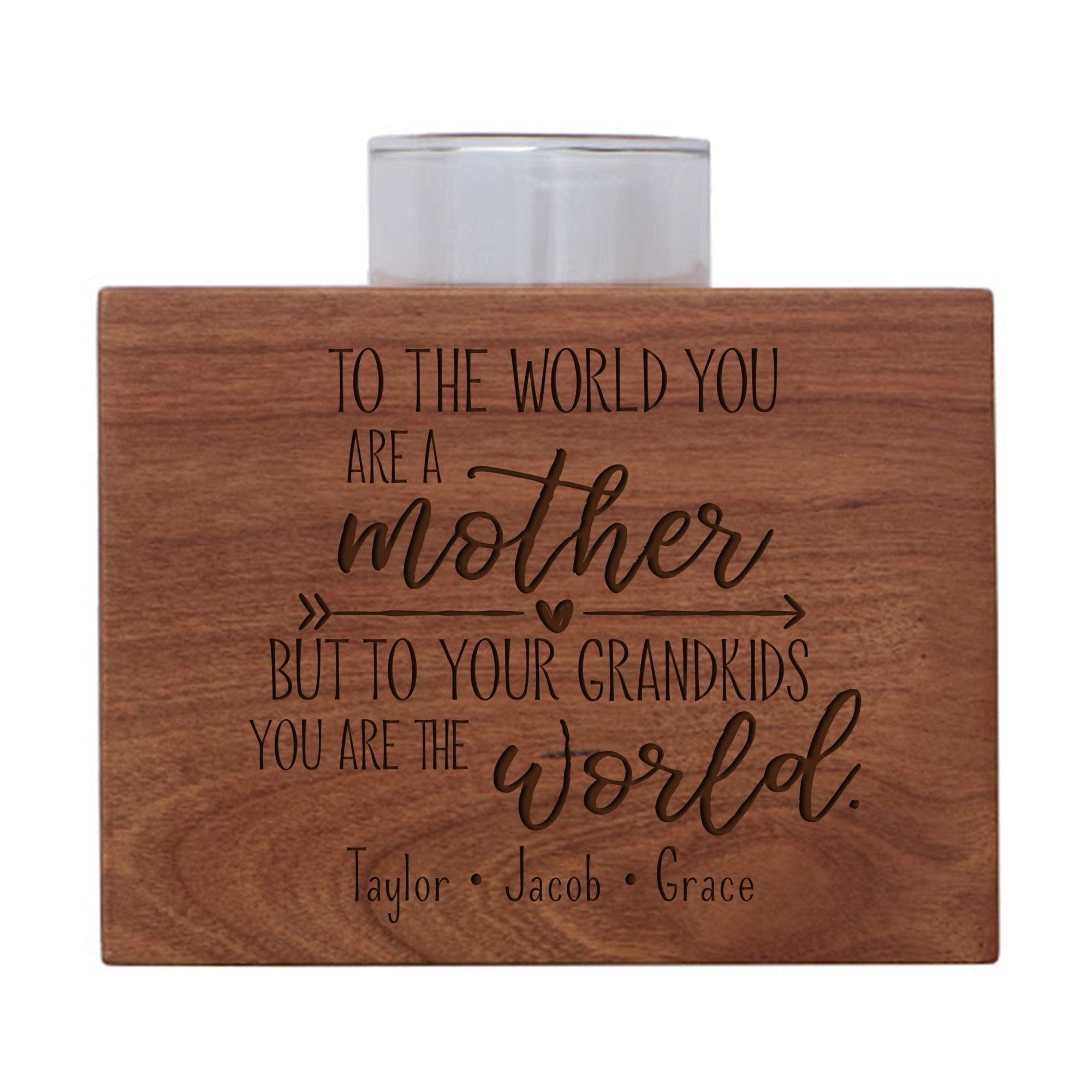 Personalized Mother’s Day Gift To The World - Round Candle Holders - LifeSong Milestones