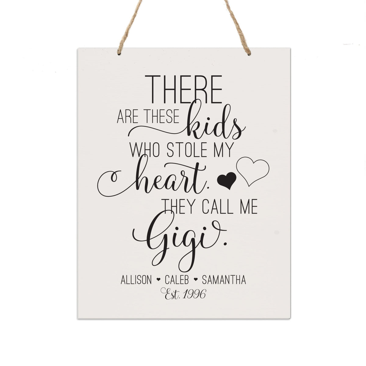 Personalized Mothers Day Gift Wall Hanging Sign - These Kids 12x15 - LifeSong Milestones