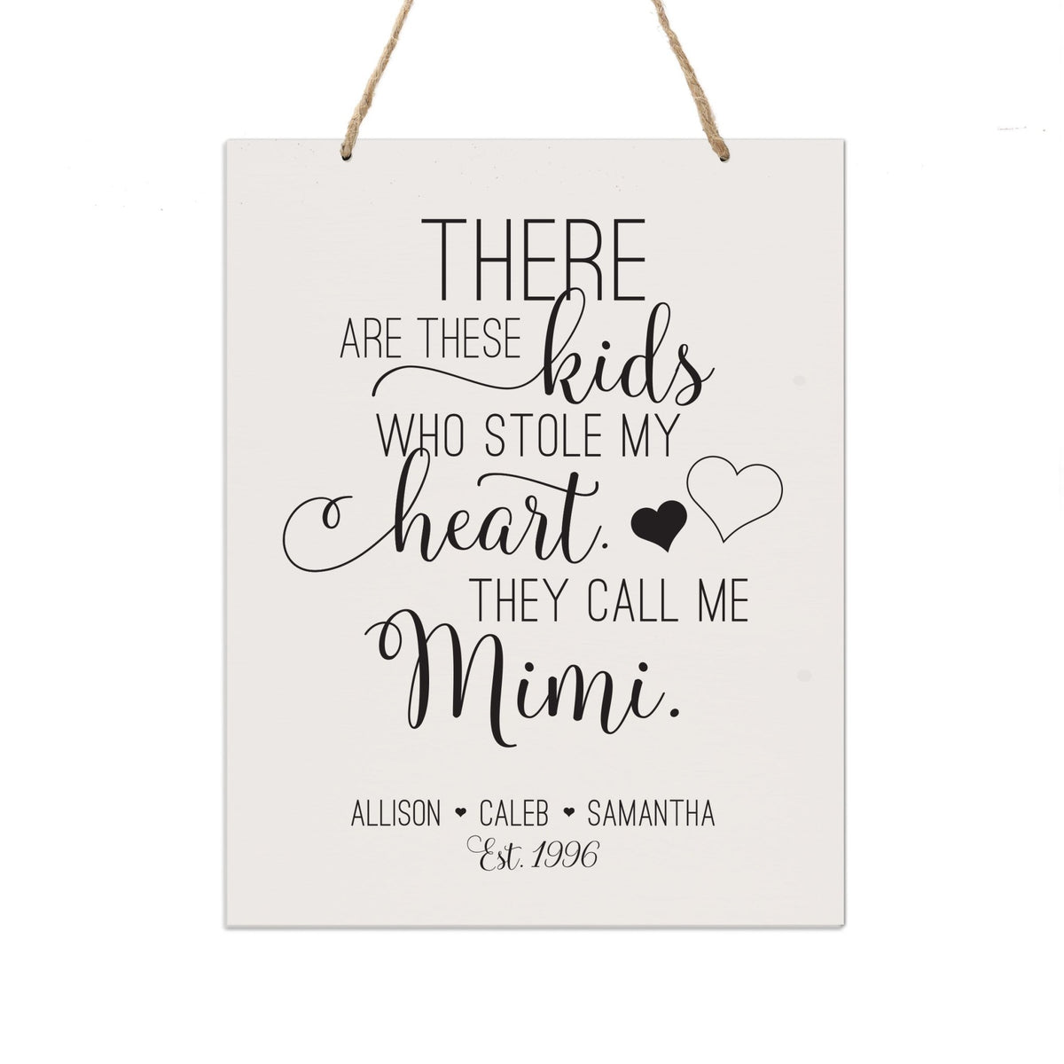 Personalized Mothers Day Gift Wall Hanging Sign - These Kids 12x15 - LifeSong Milestones