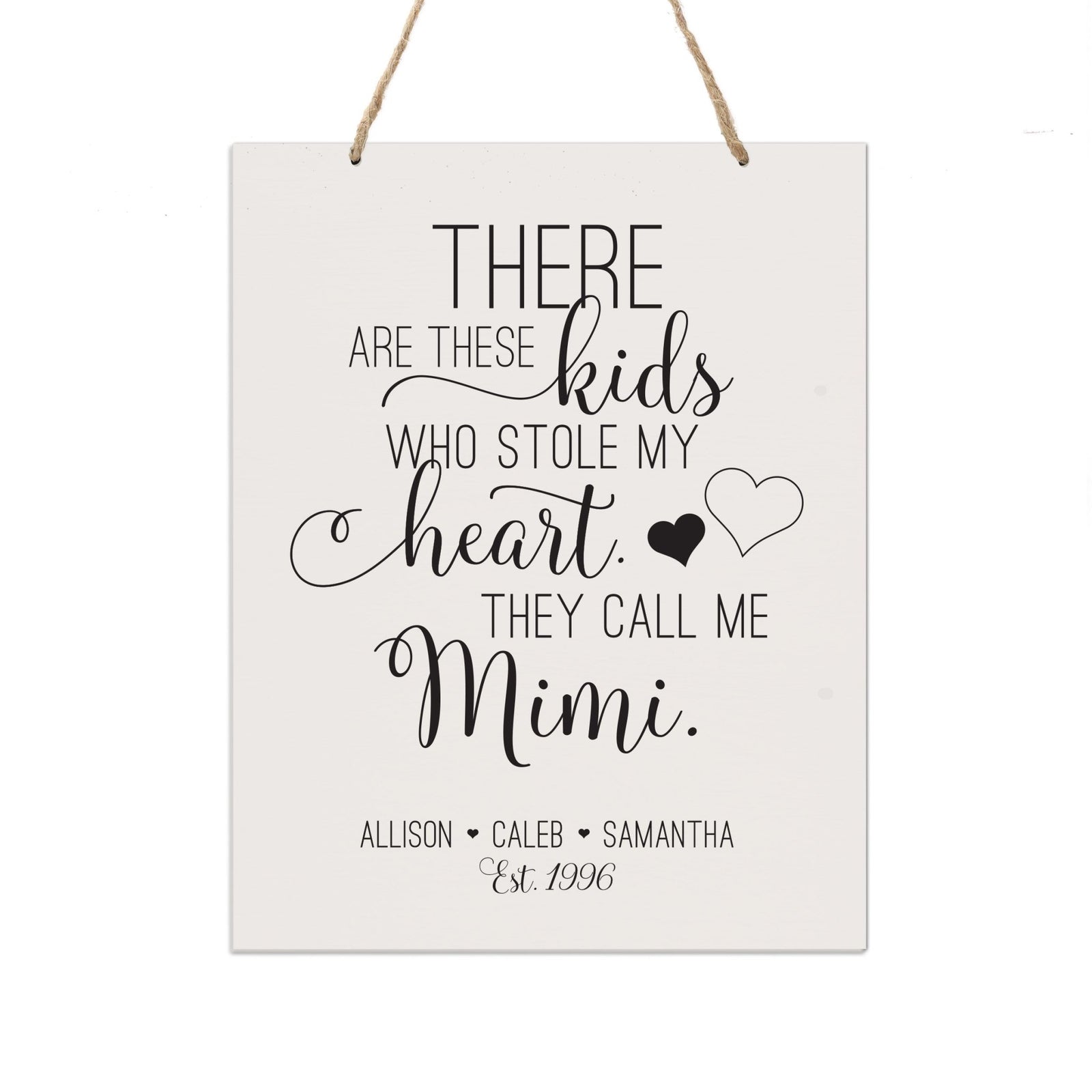 Personalized Mothers Day Gift Wall Hanging Sign - These Kids 12x15 - LifeSong Milestones