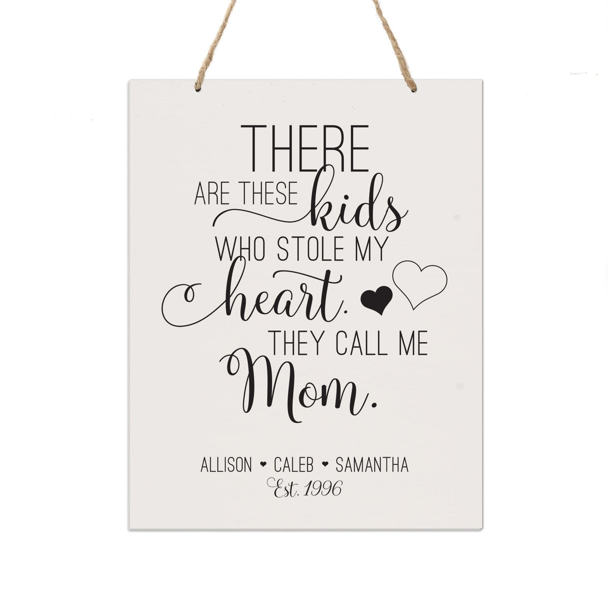 Personalized Mothers Day Gift Wall Hanging Sign - These Kids 12x15 - LifeSong Milestones