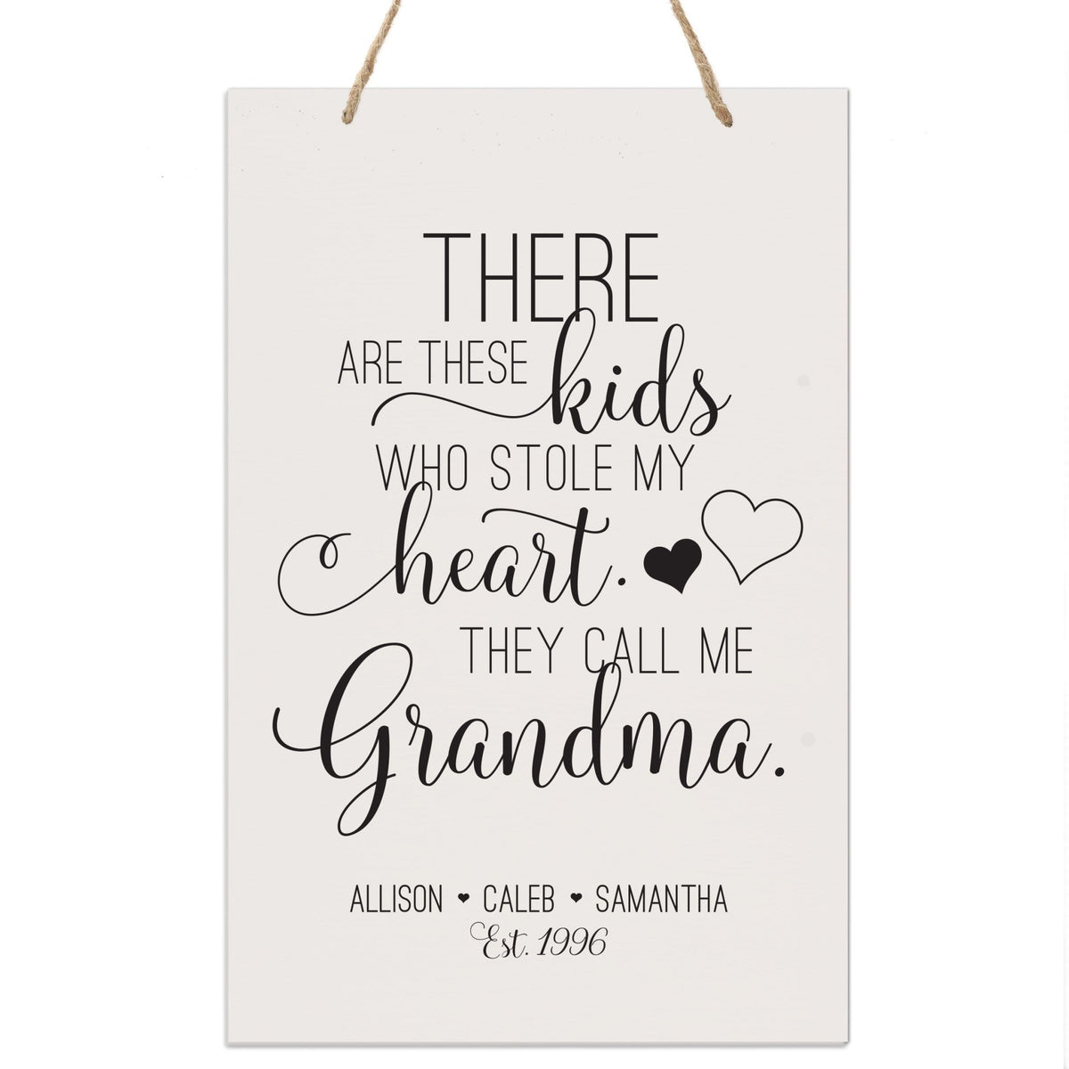 Personalized Mothers Day Gift Wall Hanging Sign - These Kids 8x12 - LifeSong Milestones