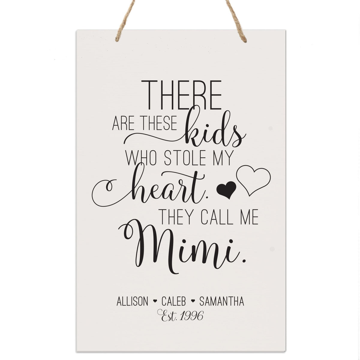 Personalized Mothers Day Gift Wall Hanging Sign - These Kids 8x12 - LifeSong Milestones