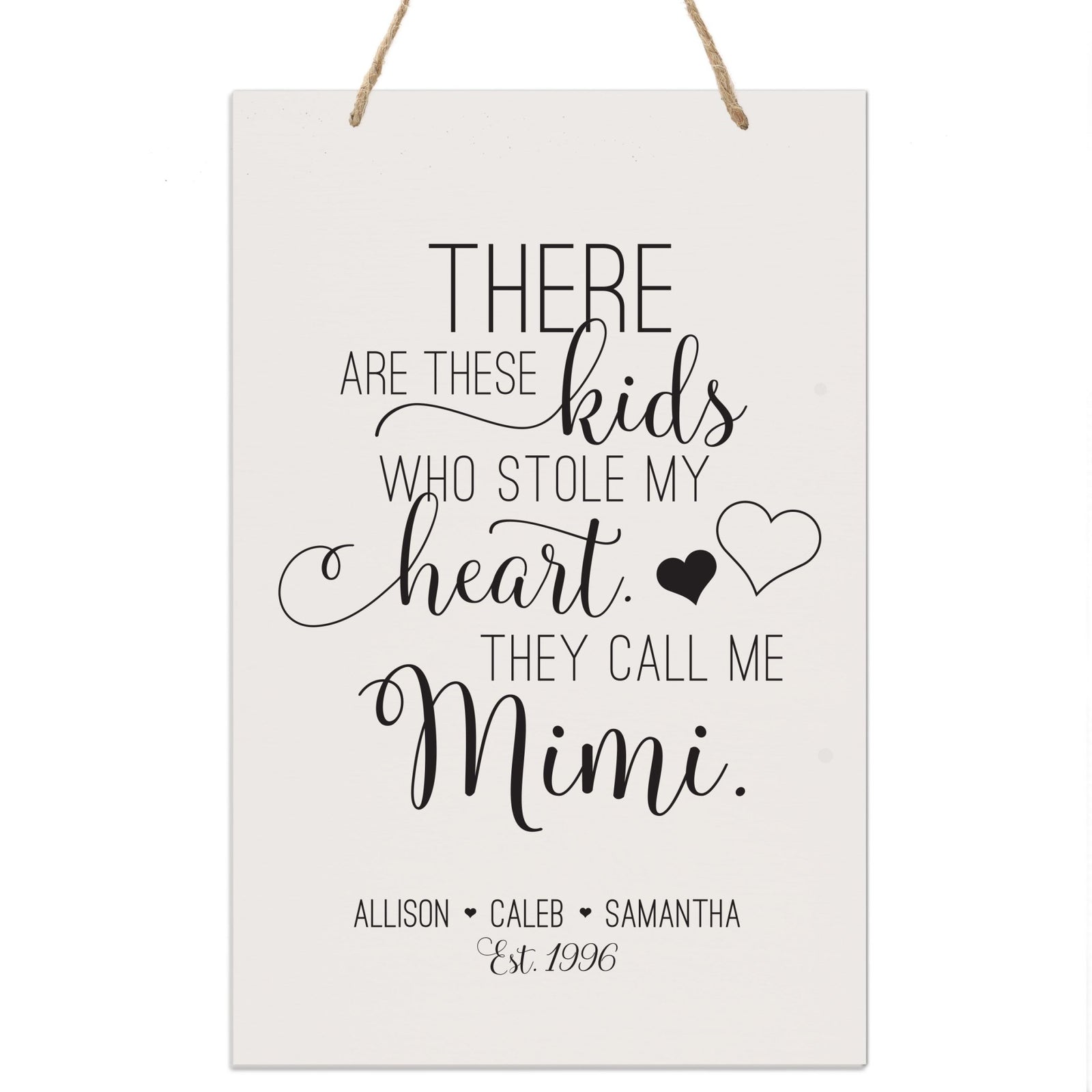 Personalized Mothers Day Gift Wall Hanging Sign - These Kids 8x12 - LifeSong Milestones