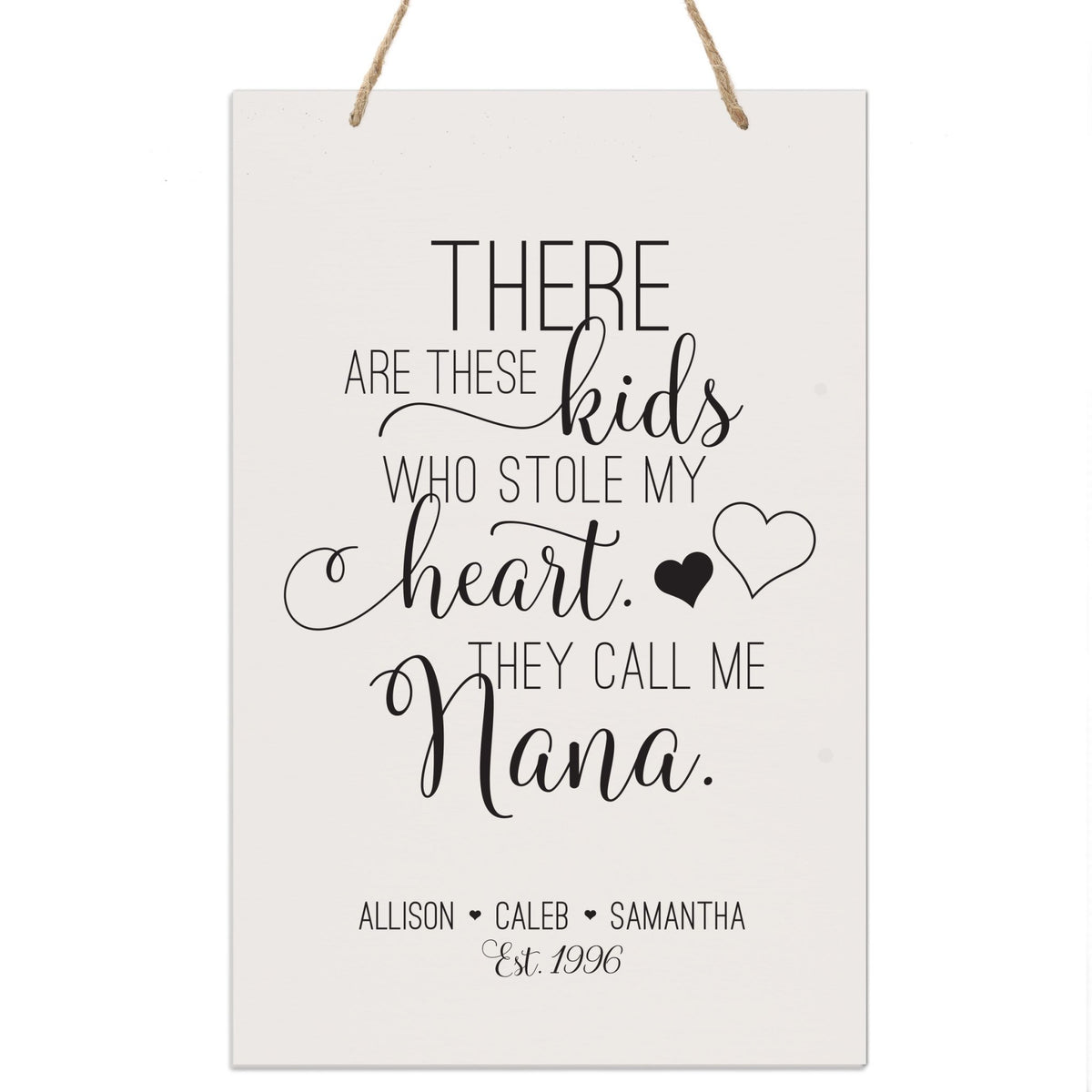 Personalized Mothers Day Gift Wall Hanging Sign - These Kids 8x12 - LifeSong Milestones