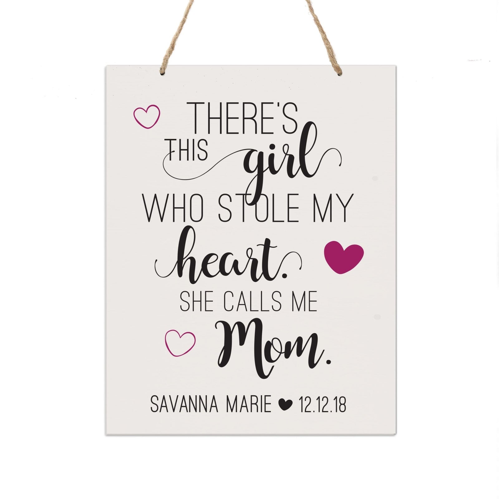 Personalized Mothers Day Gift Wall Hanging Sign - This Girl 12x15 - LifeSong Milestones