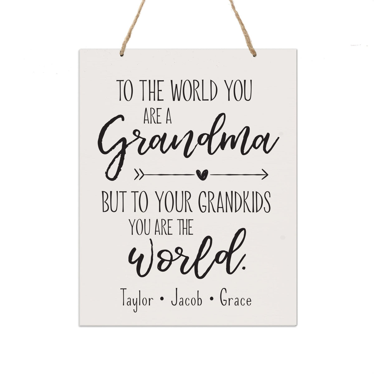 Personalized Mothers Day Gift Wall Hanging Sign - To The World 12x15 - LifeSong Milestones