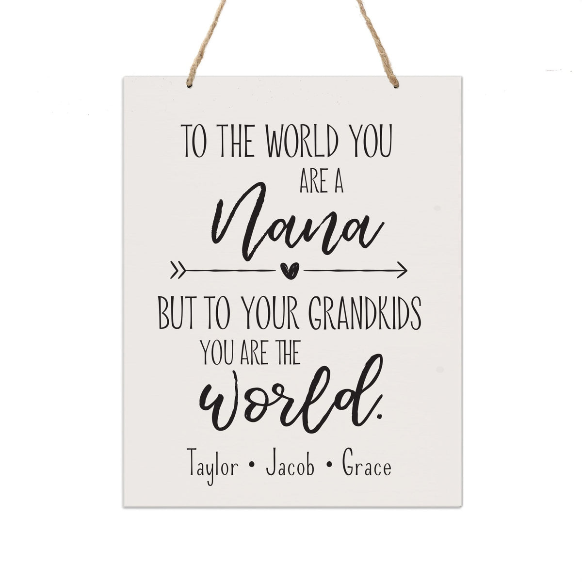 Personalized Mothers Day Gift Wall Hanging Sign - To The World 12x15 - LifeSong Milestones