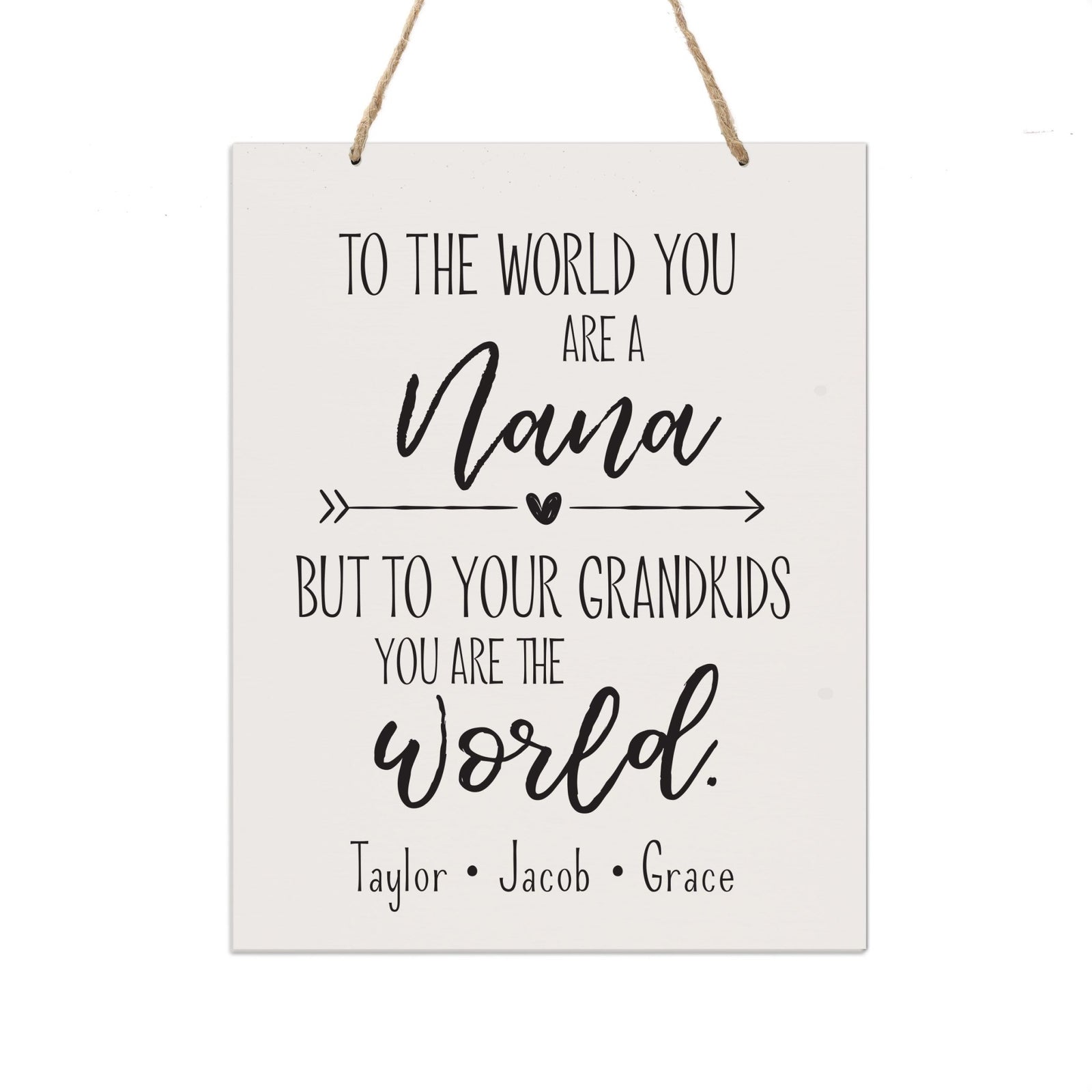 Personalized Mothers Day Gift Wall Hanging Sign - To The World 12x15 - LifeSong Milestones