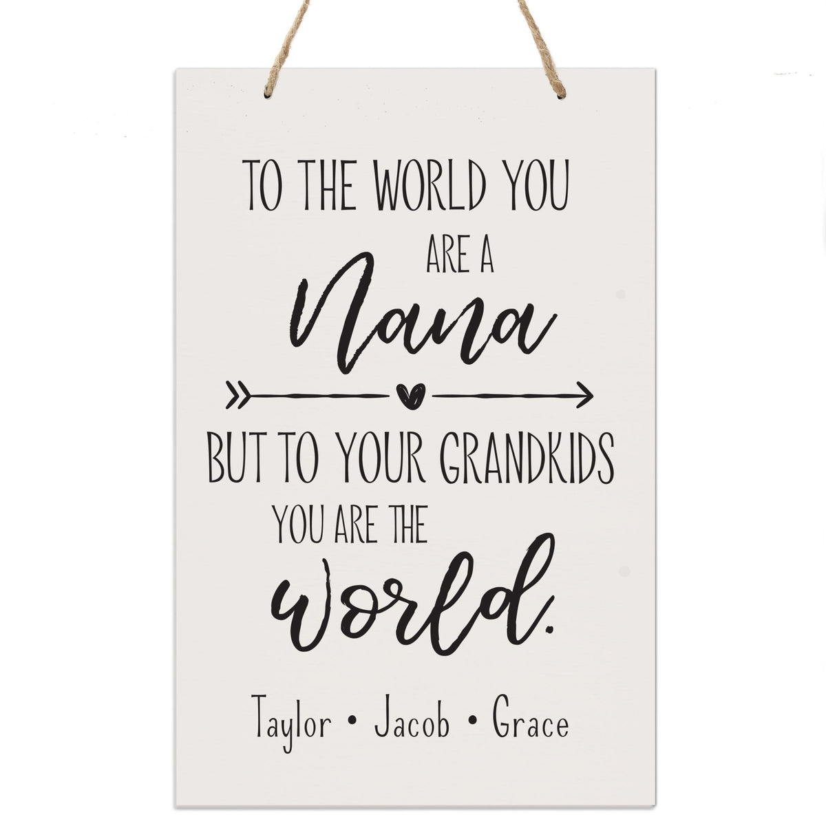 Personalized Mothers Day Gift Wall Hanging Sign - To The World 8x12 - LifeSong Milestones