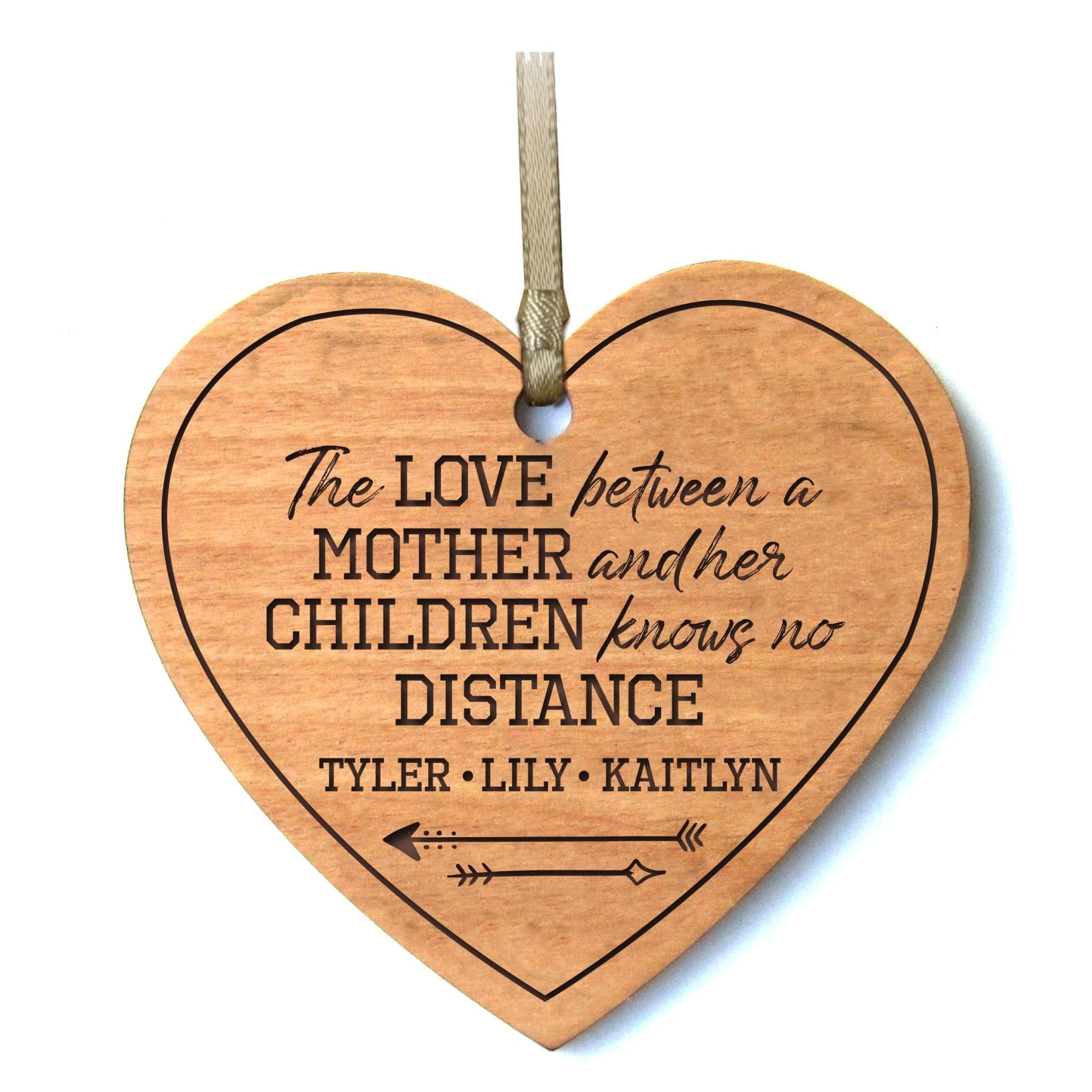 Personalized Mother's Day Heart Ornament Gift - The Love Between - LifeSong Milestones