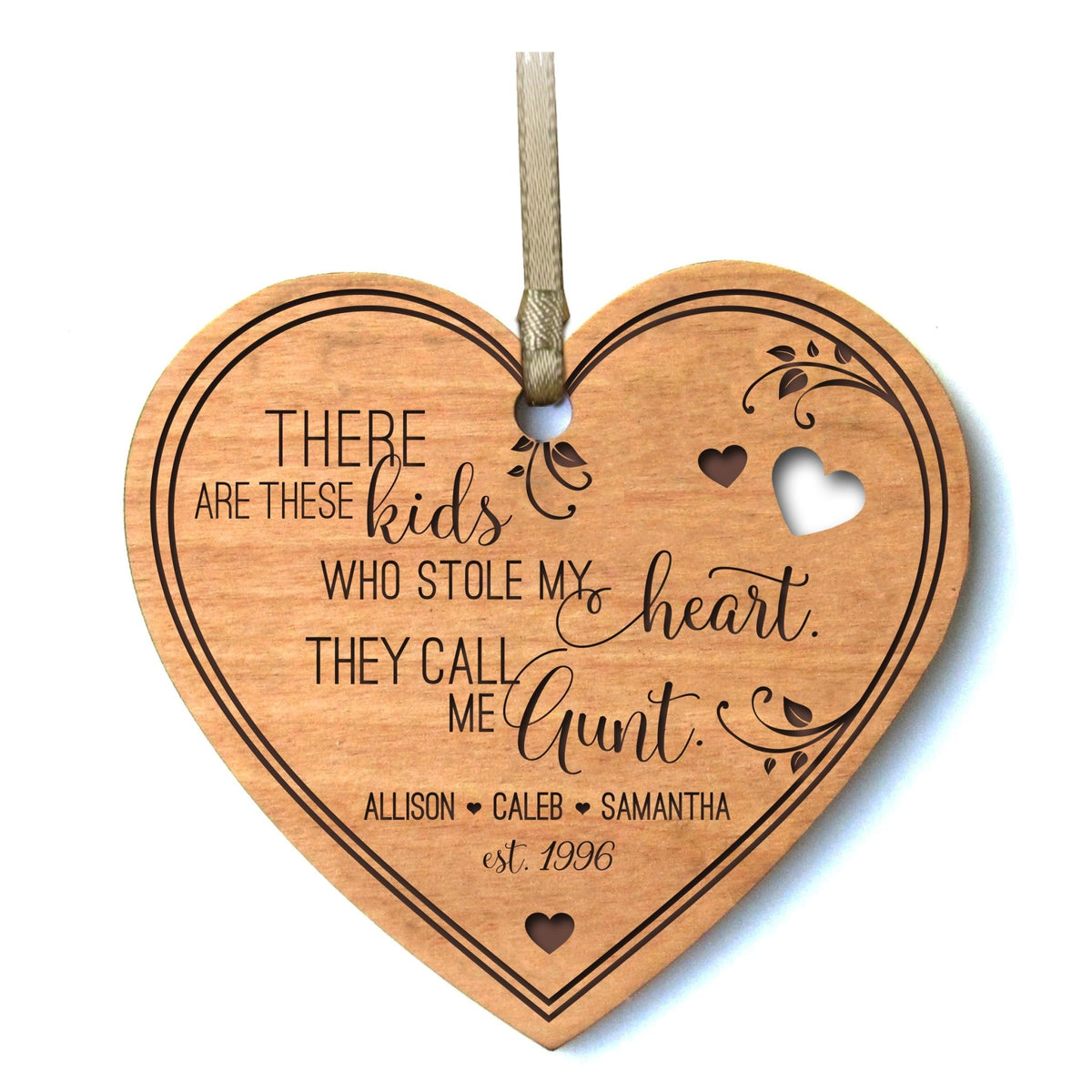 Personalized Mother&#39;s Day Heart Ornament Gift - These Kids - LifeSong Milestones