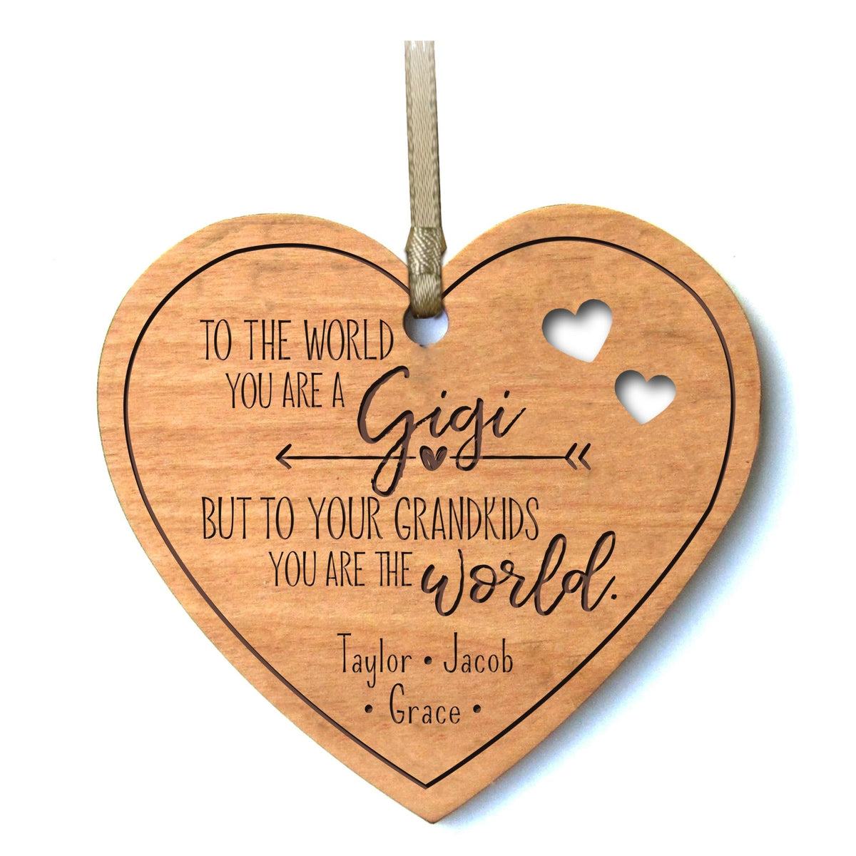 Personalized Mother&#39;s Day Heart Ornament Gift - To The World - LifeSong Milestones