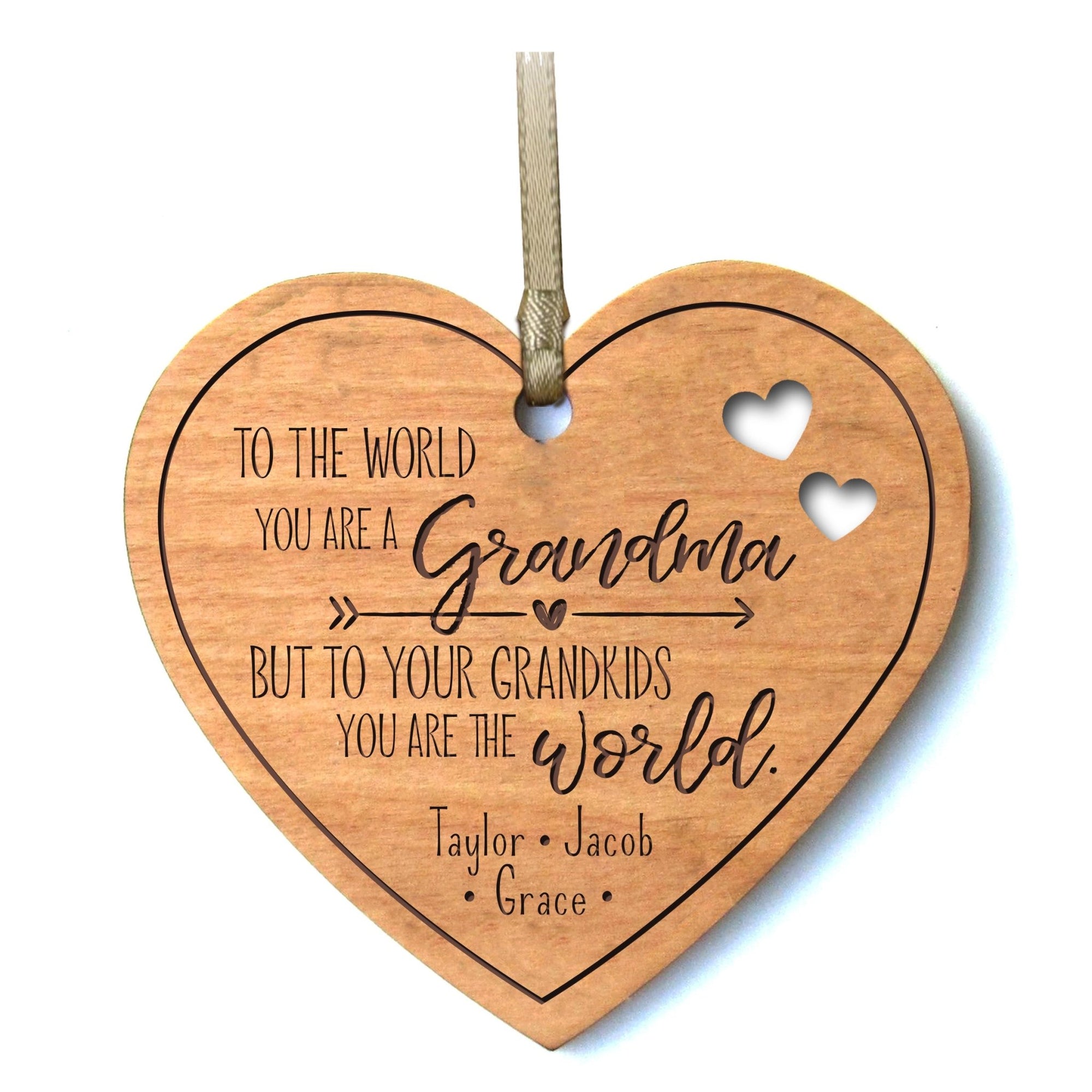 Personalized Mother's Day Heart Ornament Gift - To The World - LifeSong Milestones