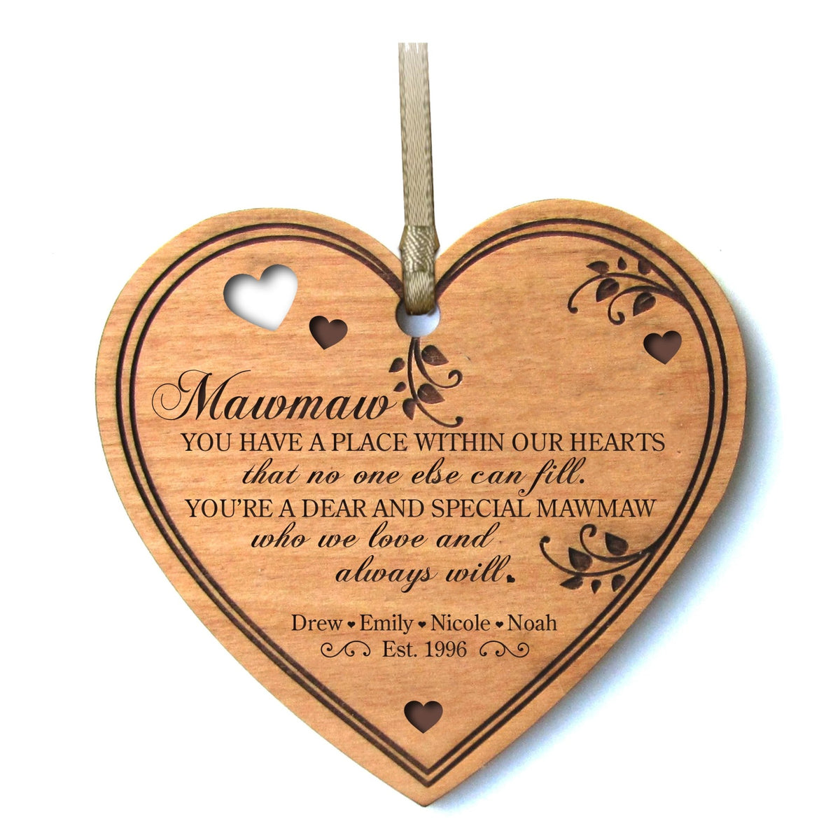 Personalized Mother's Day Heart Ornament Gift - You Have a Place - LifeSong Milestones