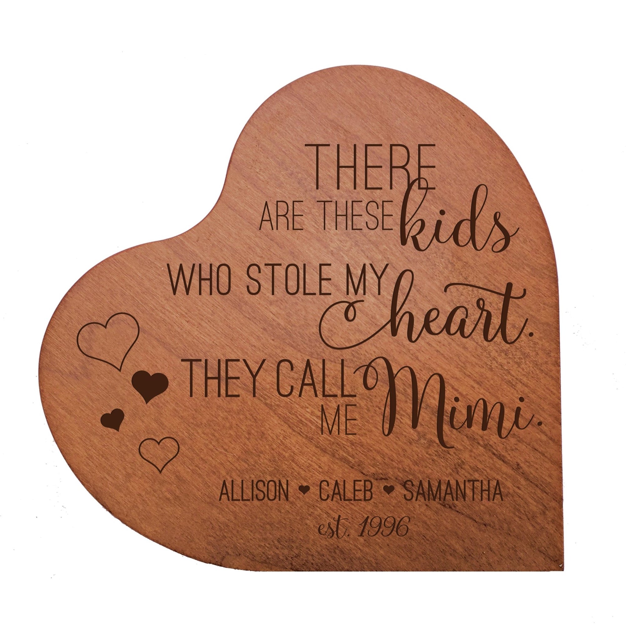 Personalized Mother's Day Hearts of Love 5" x 5.25" x 0.75" - These Kids - LifeSong Milestones