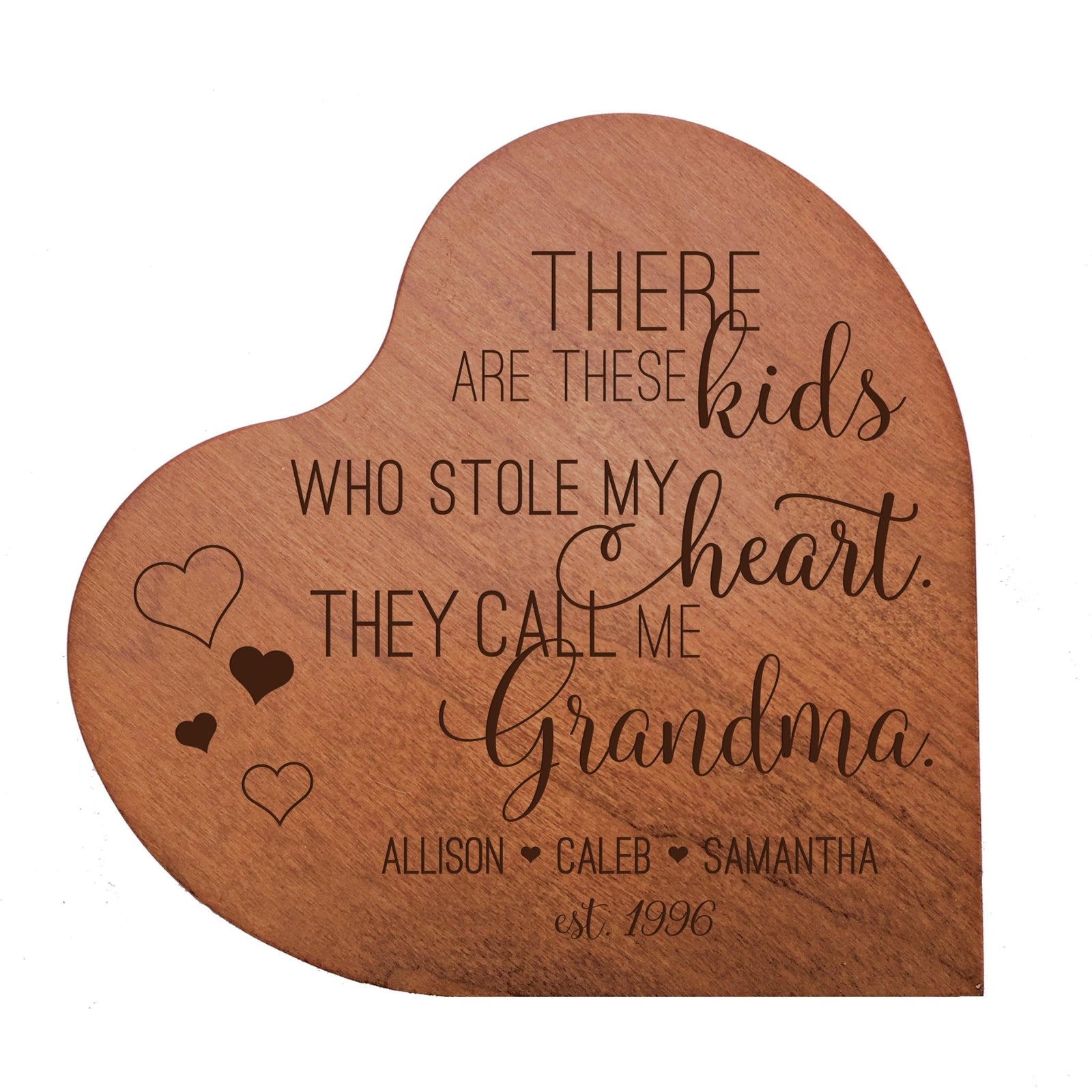 Personalized Mother's Day Hearts of Love 5" x 5.25" x 0.75" - These Kids - LifeSong Milestones