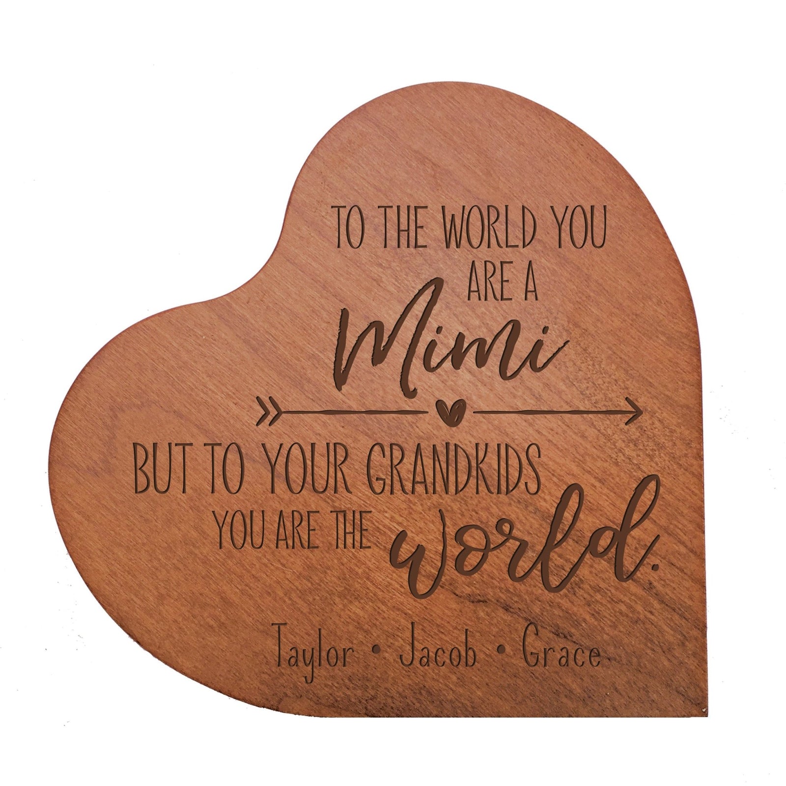 Personalized Mother's Day Hearts of Love 5" x 5.25" x 0.75" -To The World - LifeSong Milestones