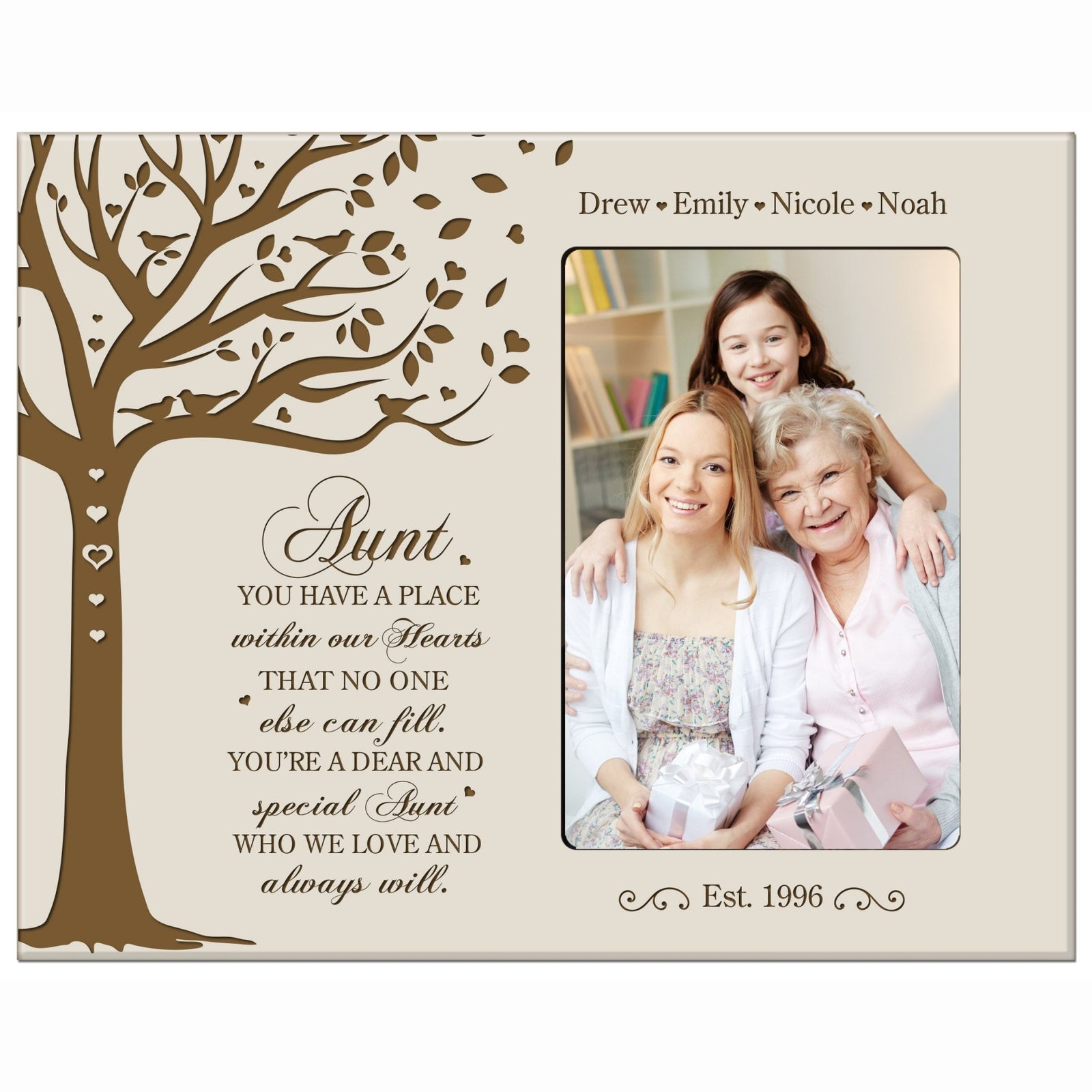 Personalized Mother’s Day Picture Frame 4” x 6” You Have A Place Aunt - LifeSong Milestones
