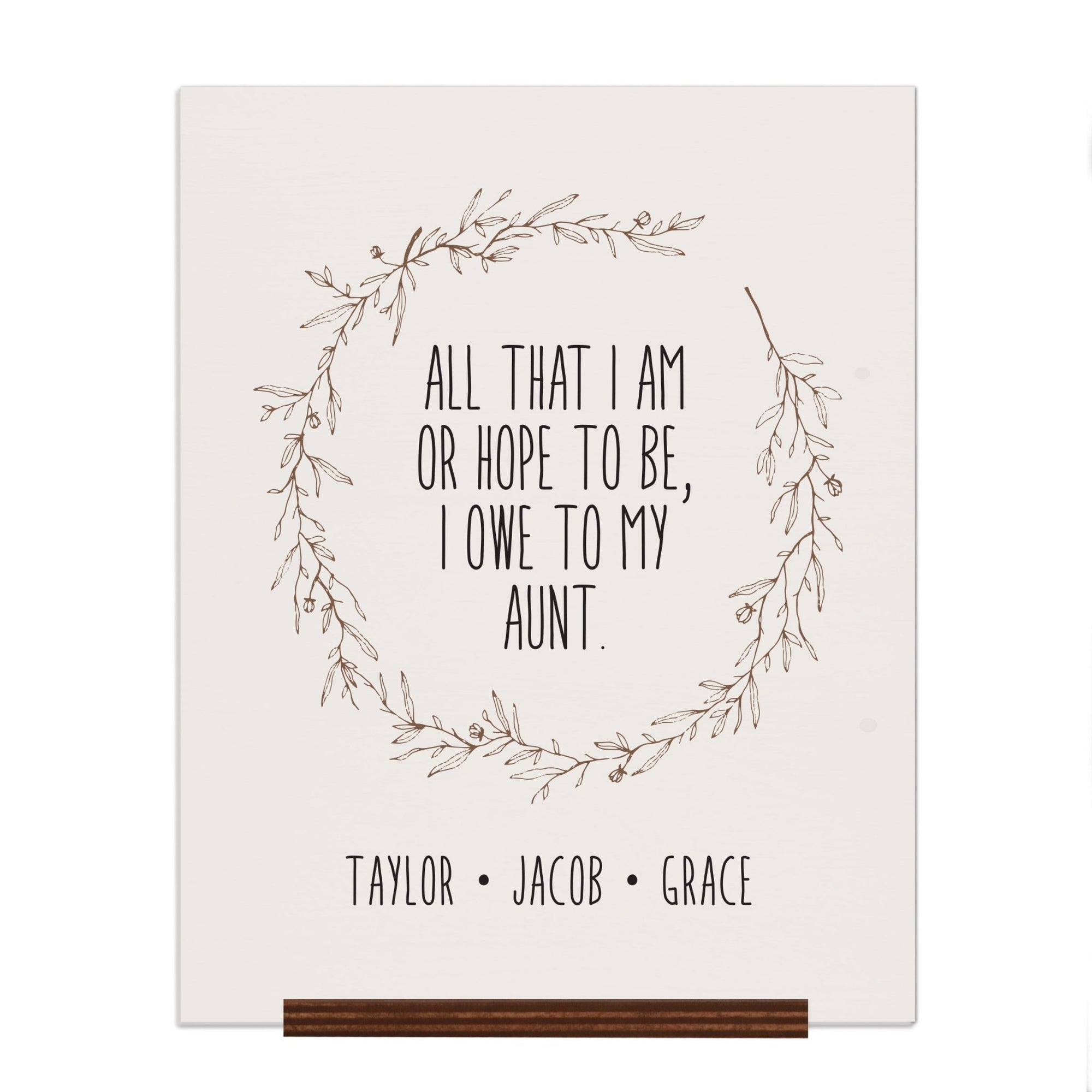 Personalized Mothers Day Sign With Base - All That I Am 12x15 - LifeSong Milestones