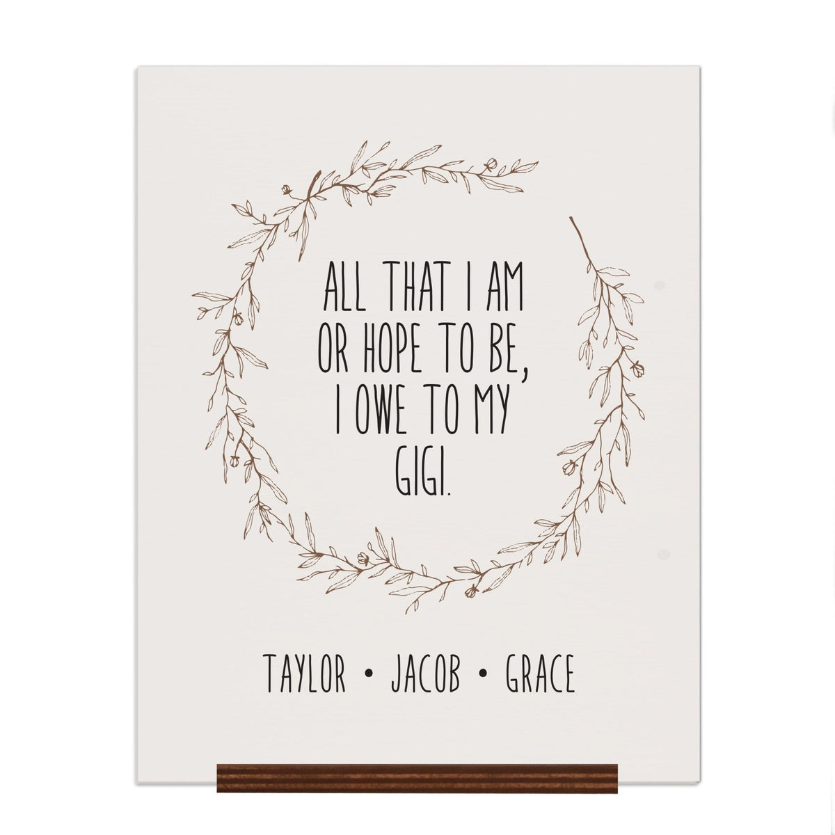 Personalized Mothers Day Sign With Base - All That I Am 12x15 - LifeSong Milestones