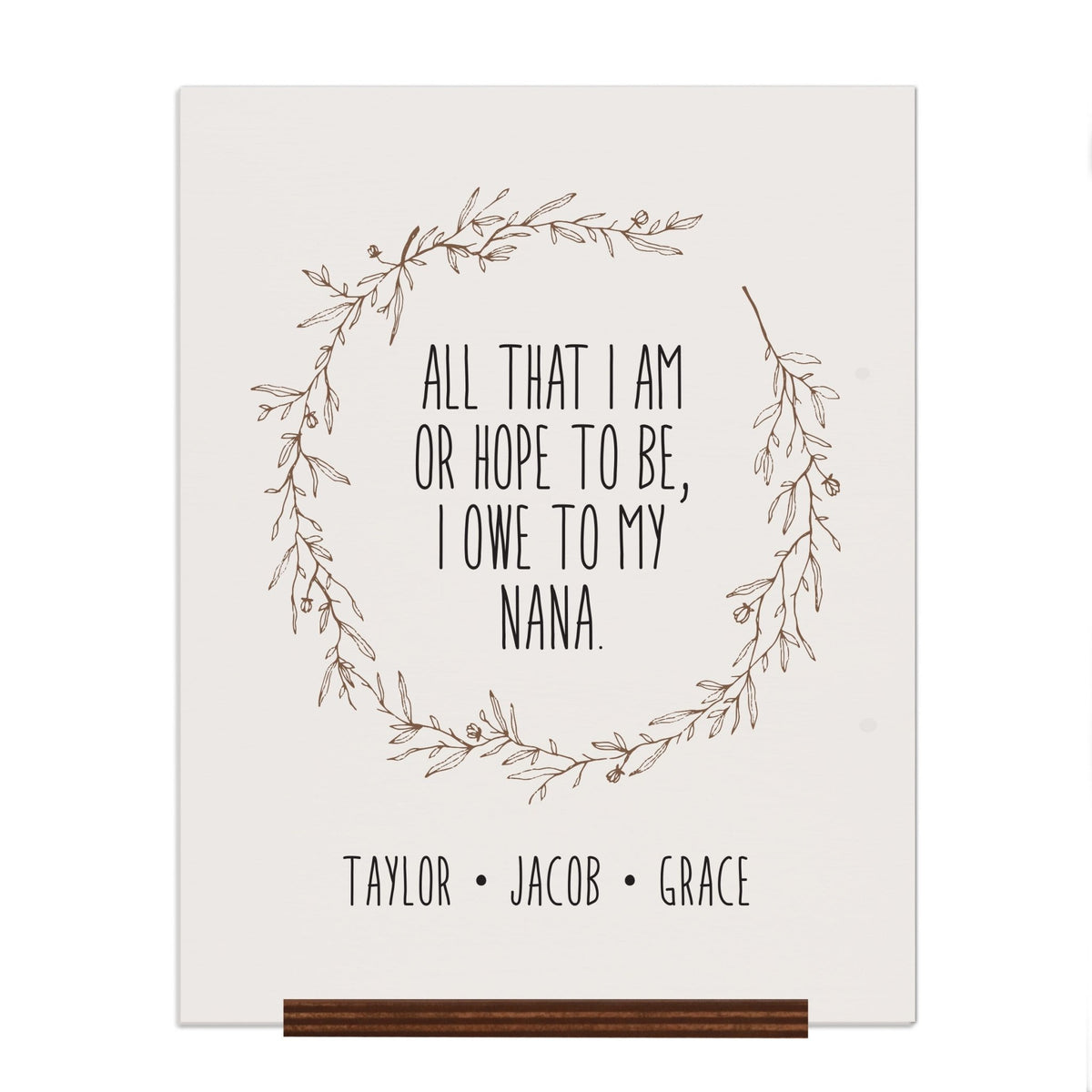 Personalized Mothers Day Sign With Base - All That I Am 12x15 - LifeSong Milestones