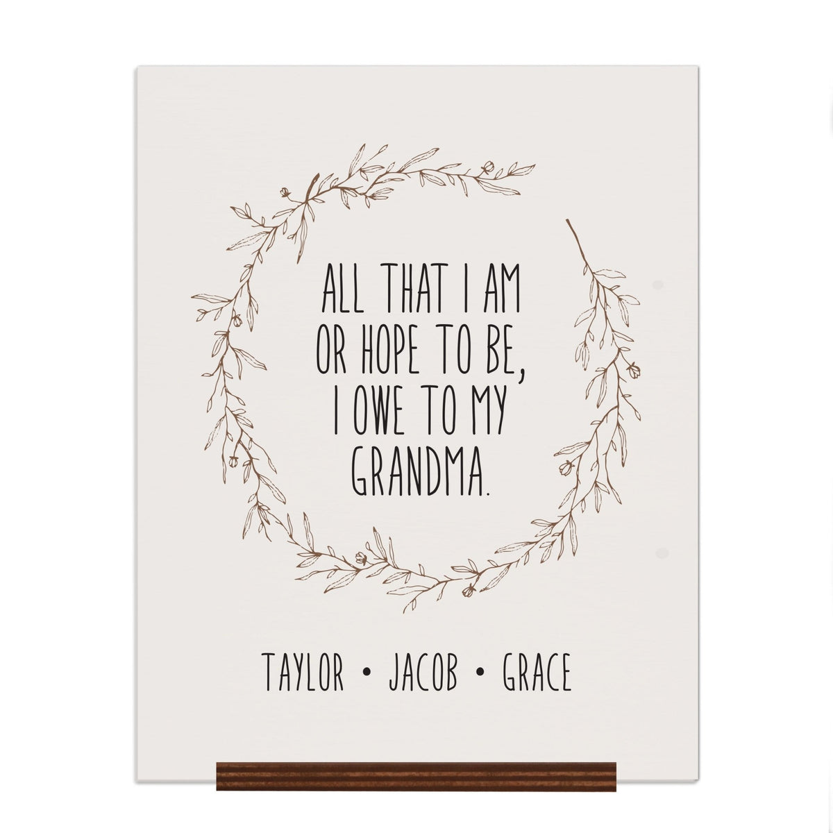 Personalized Mothers Day Sign With Base - All That I Am 12x15 - LifeSong Milestones