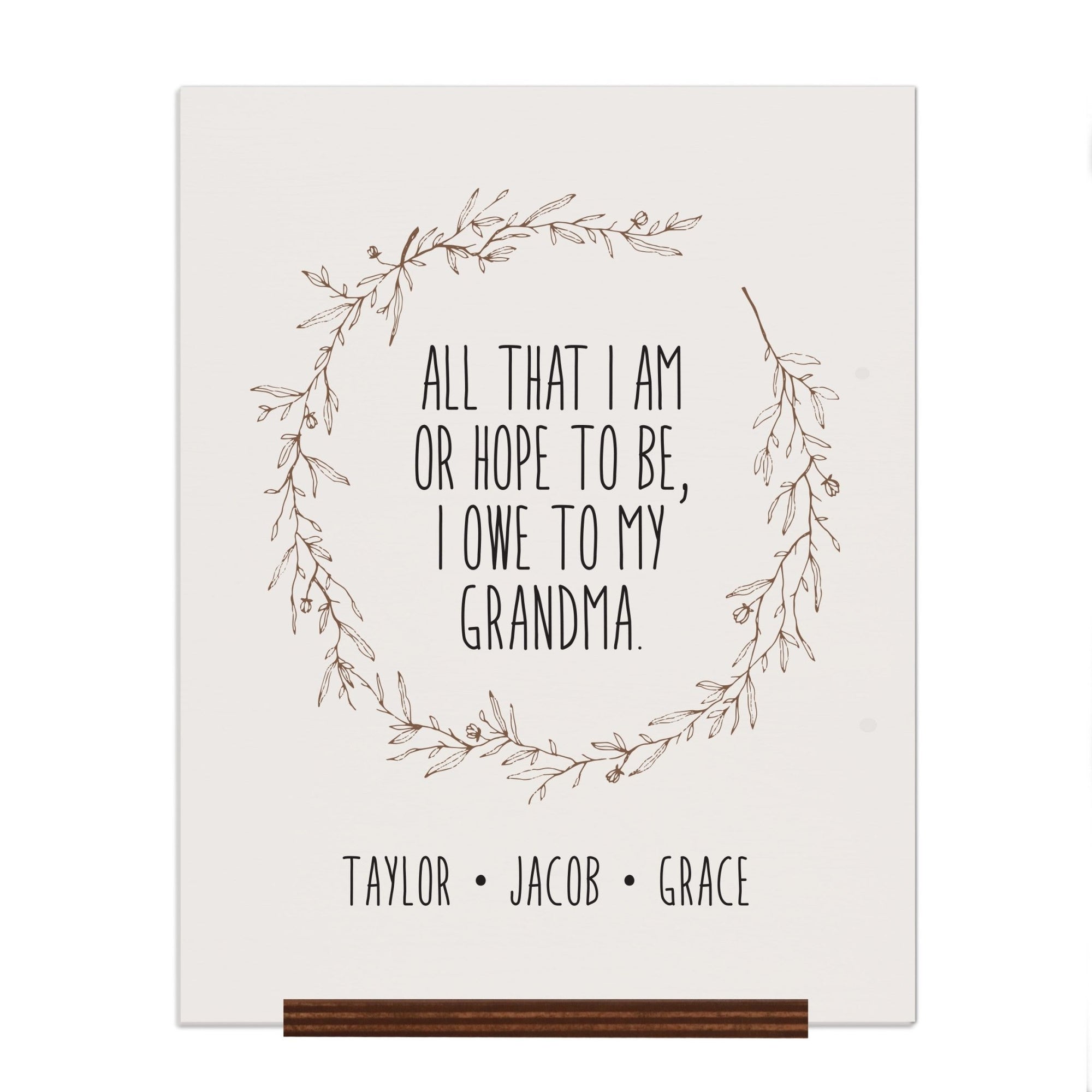 Personalized Mothers Day Sign With Base - All That I Am 12x15 - LifeSong Milestones