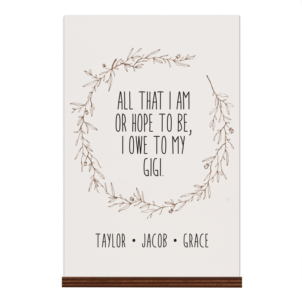 Personalized Mothers Day Sign With Base - All That I Am 8x12 - LifeSong Milestones