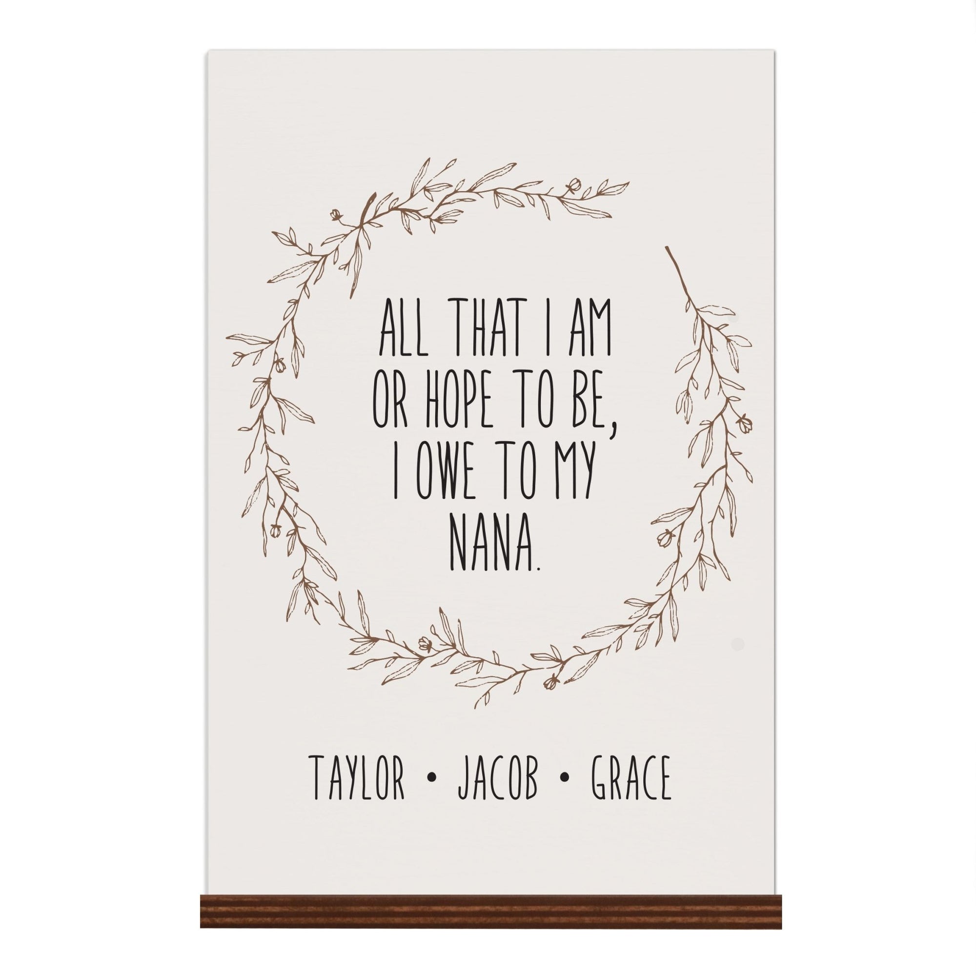 Personalized Mothers Day Sign With Base - All That I Am 8x12 - LifeSong Milestones