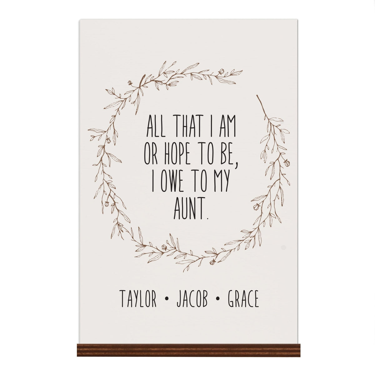 Personalized Mothers Day Sign With Base - All That I Am 8x12 - LifeSong Milestones