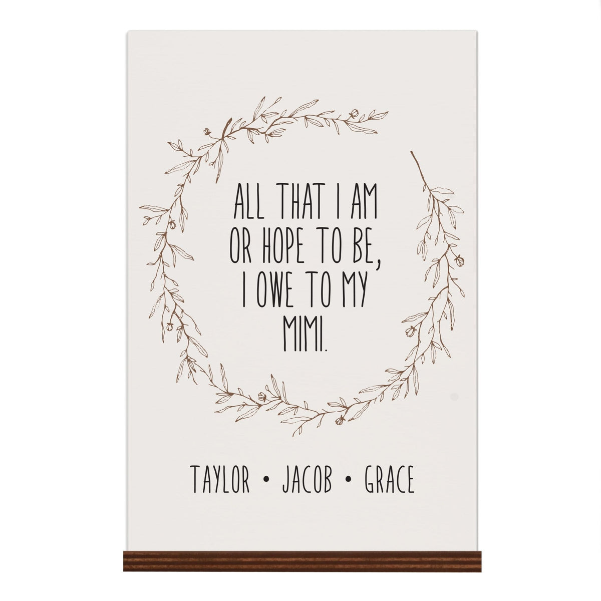 Personalized Mothers Day Sign With Base - All That I Am 8x12 - LifeSong Milestones
