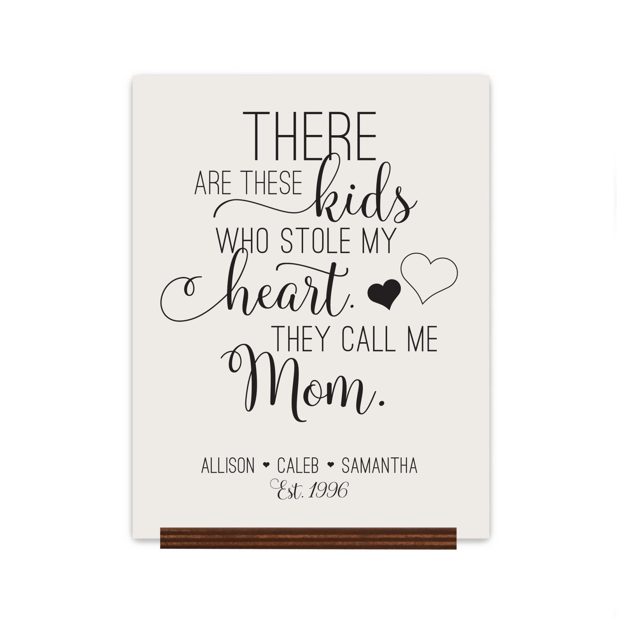 Personalized Mothers Day Sign With Base - These Kids 12x15 - LifeSong Milestones