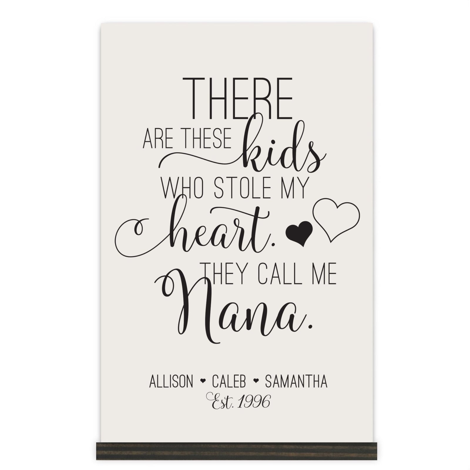 Personalized Mothers Day Sign With Base - These Kids 8x12 - LifeSong Milestones