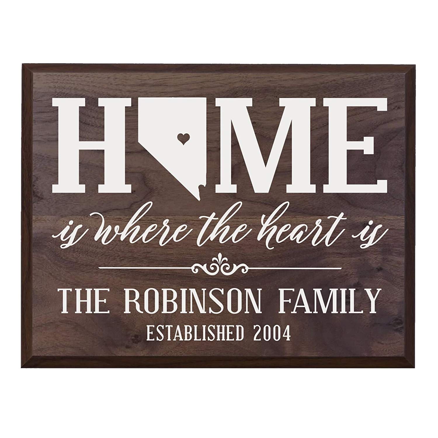 Personalized Nevada State Home is Where the heart is Sign - LifeSong Milestones