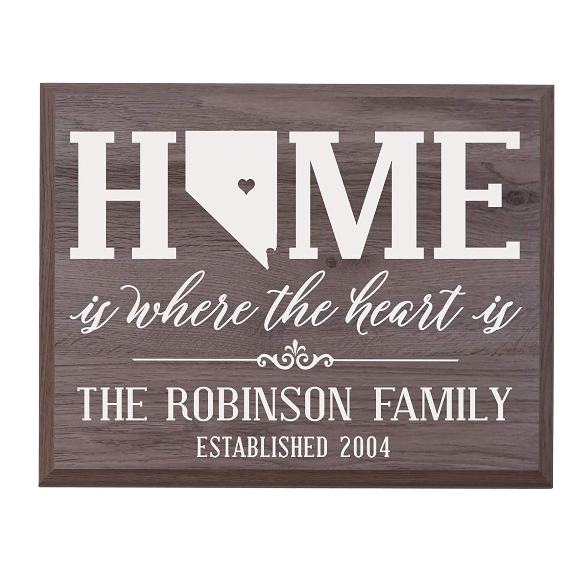 Personalized Nevada State Home is Where the heart is Sign - LifeSong Milestones