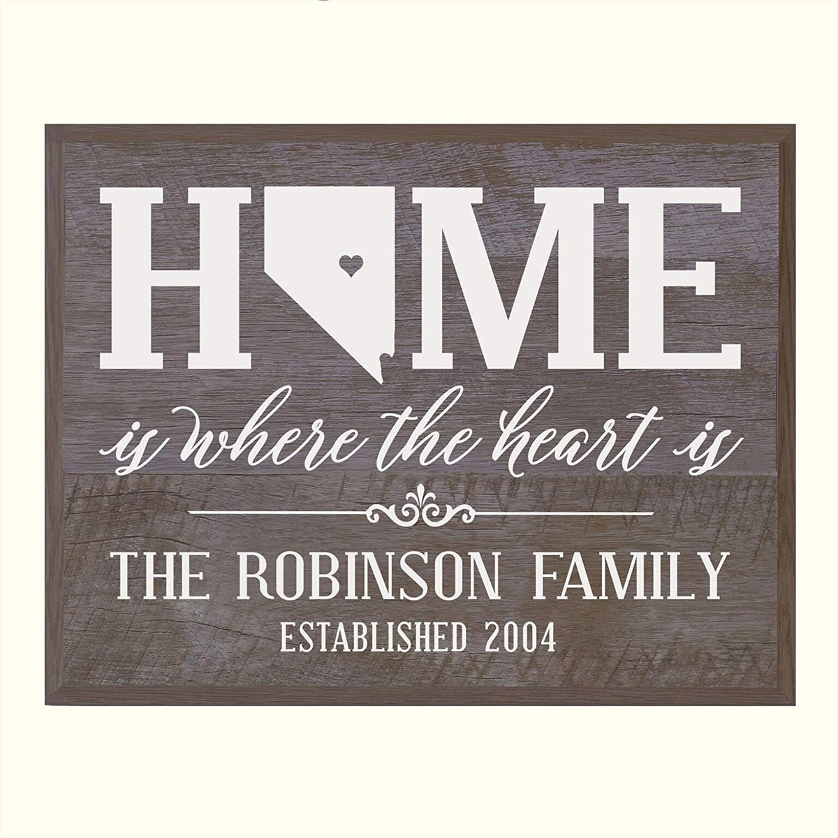 Personalized Nevada State Home is Where the heart is Sign - LifeSong Milestones