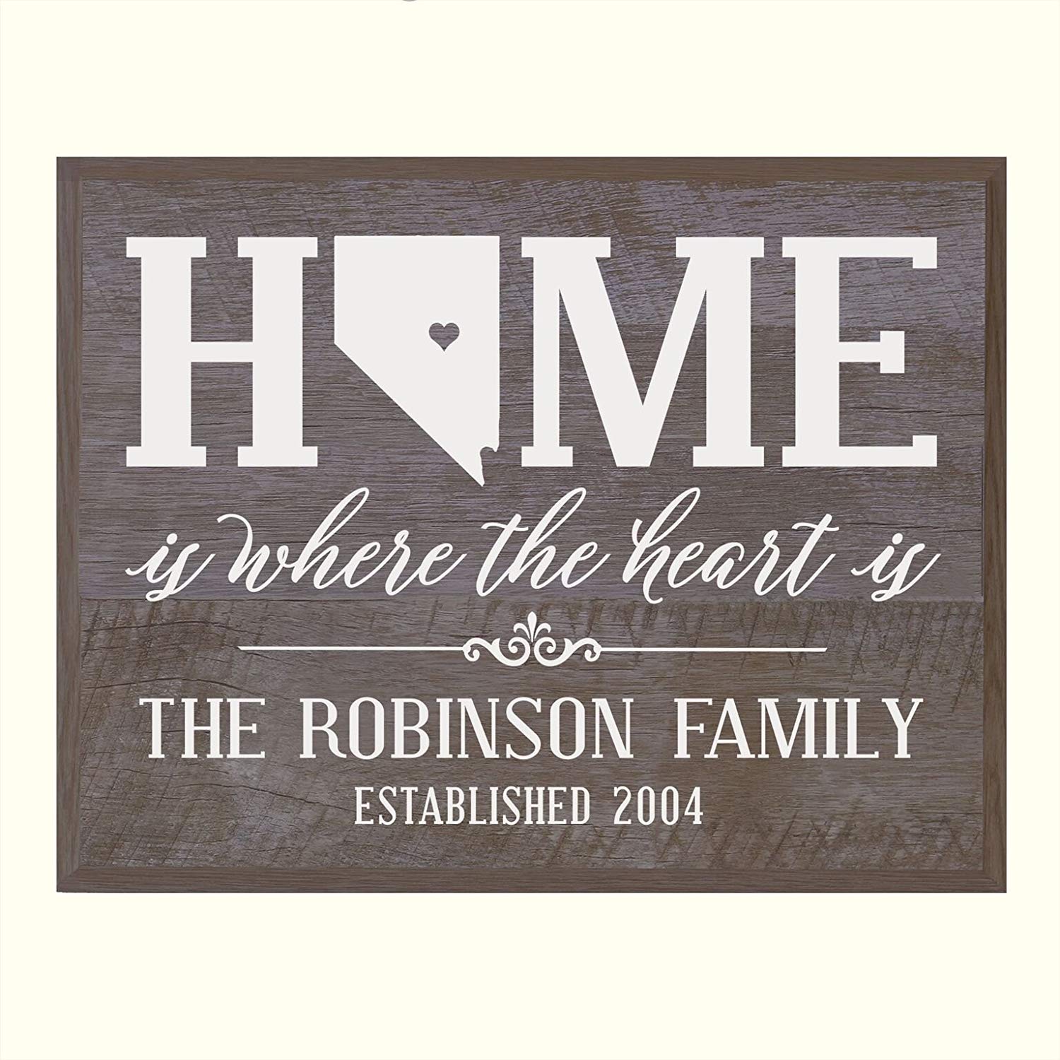 Personalized Nevada State Home is Where the heart is Sign - LifeSong Milestones