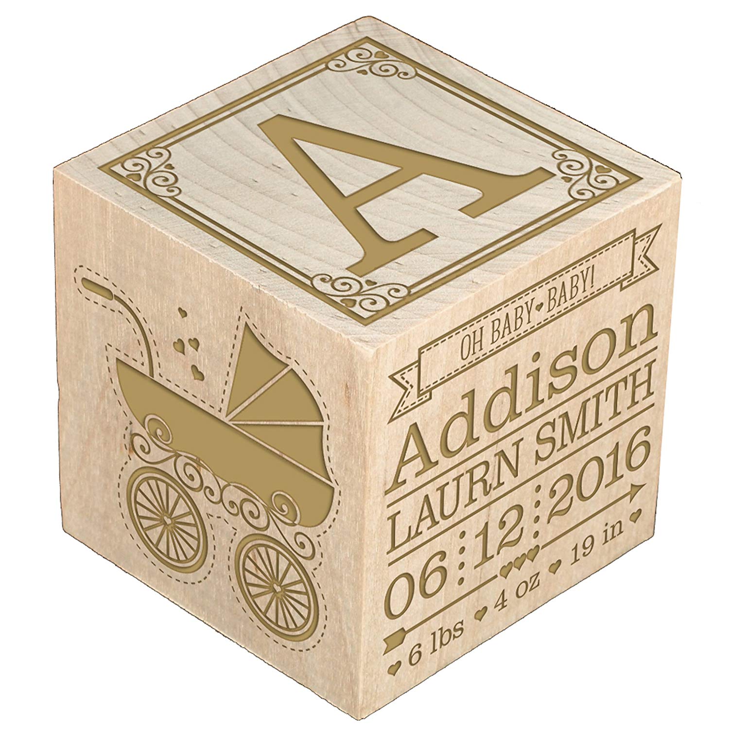 Personalized New Baby Announcement Decoration Block - Names - LifeSong Milestones